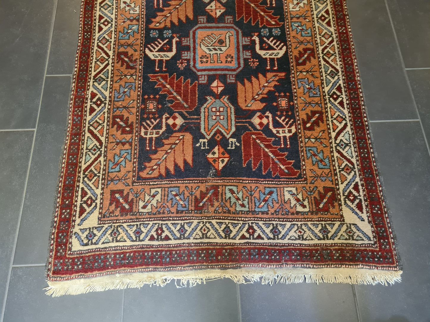 Perserteppich Orientteppich Handgeknüpfter Teppich Heris 315x100cm