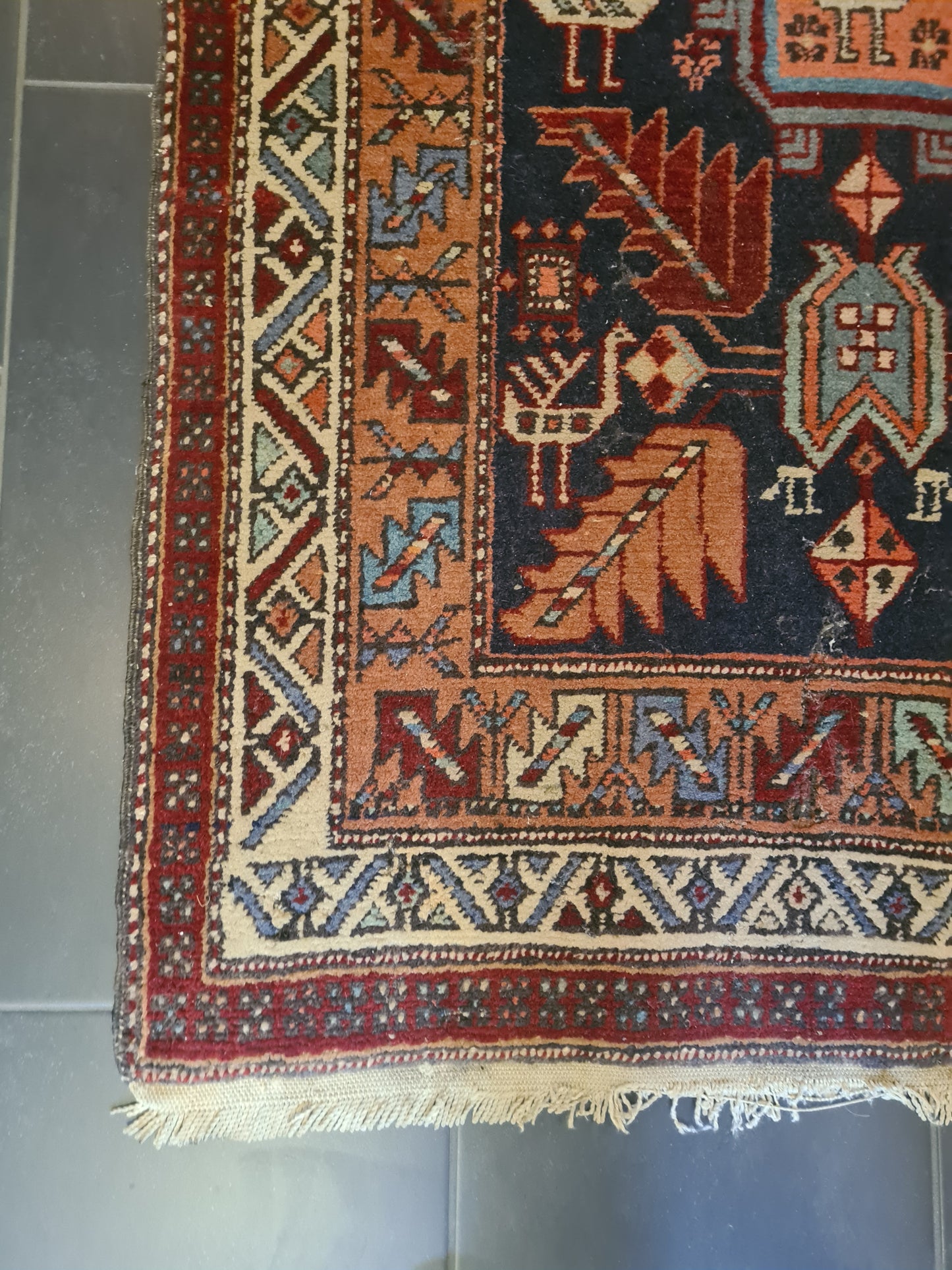 Perserteppich Orientteppich Handgeknüpfter Teppich Heris 315x100cm