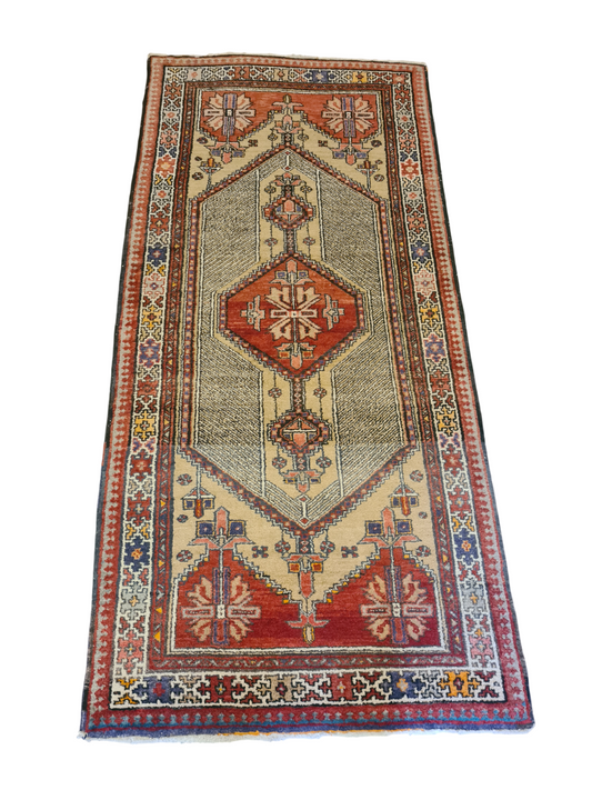 Perserteppich Orientteppich Handgeknüpfter Teppich Heris 225x105cm