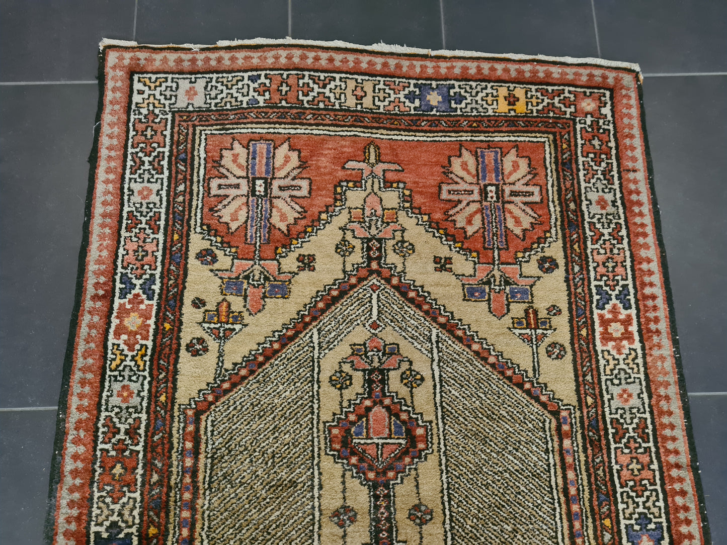 Perserteppich Orientteppich Handgeknüpfter Teppich Heris 225x105cm