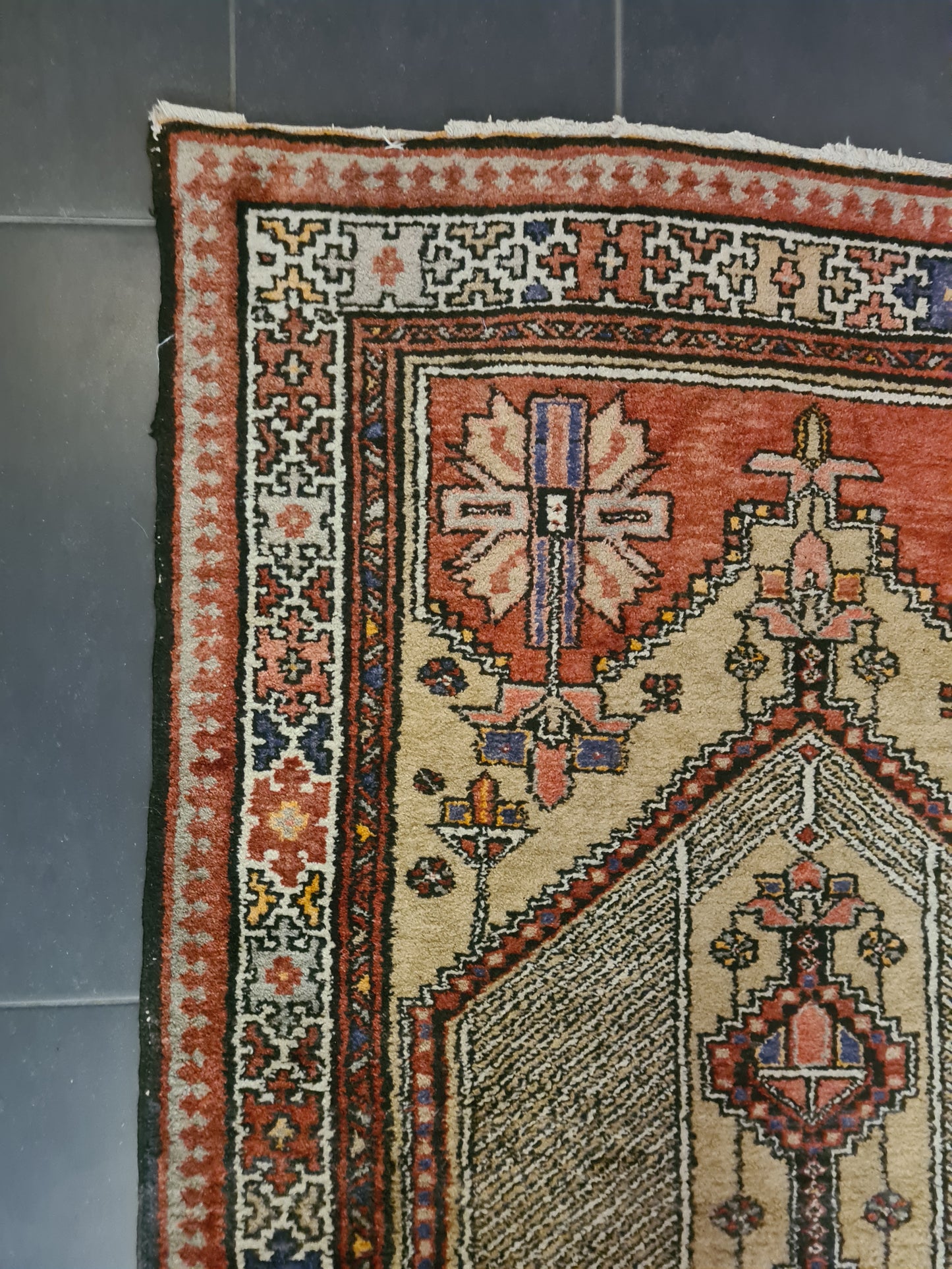 Perserteppich Orientteppich Handgeknüpfter Teppich Heris 225x105cm