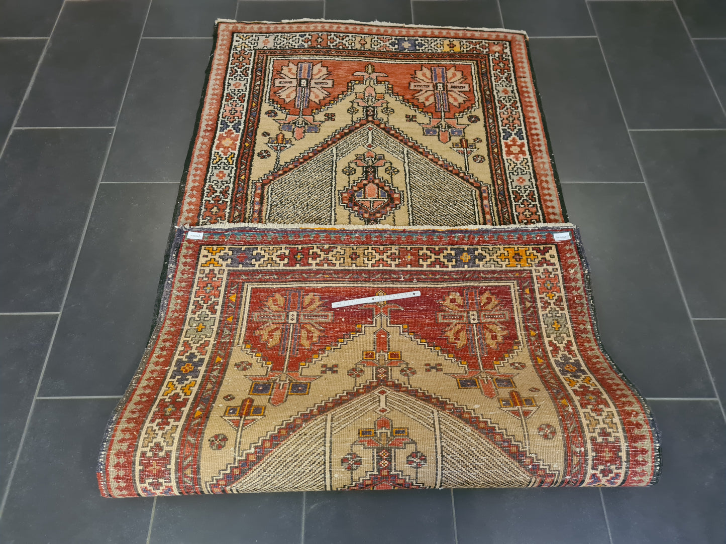 Perserteppich Orientteppich Handgeknüpfter Teppich Heris 225x105cm