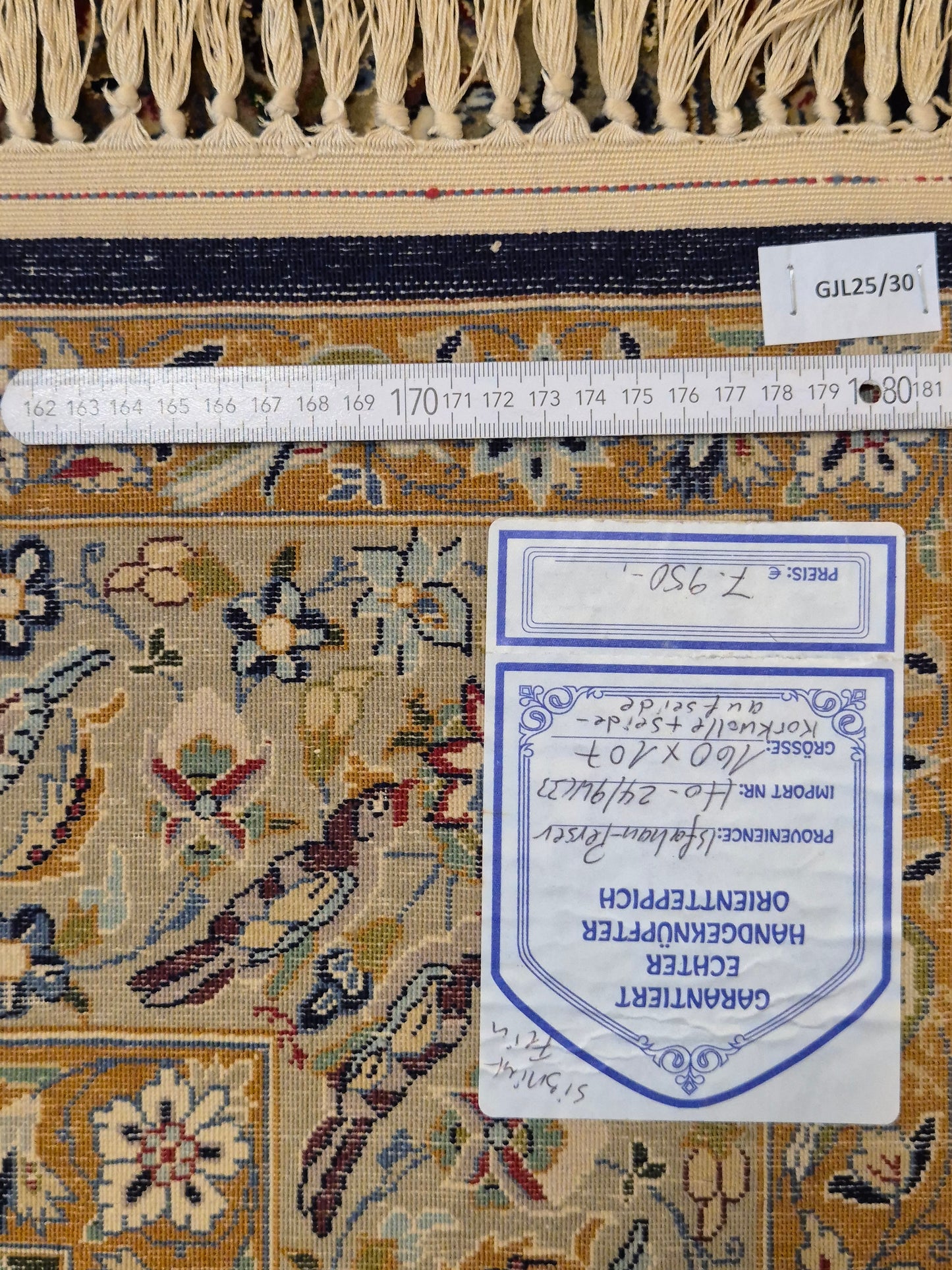 Isfahan Teppich Korkwolle mit Seide figürlich fein signiert