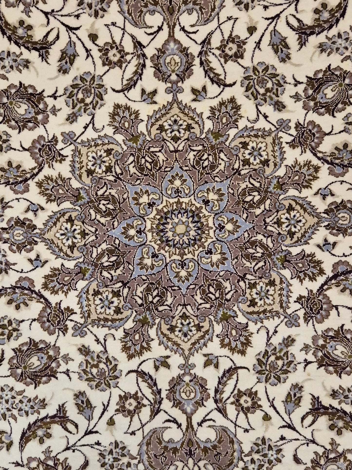 Isfahan Teppich Korkwolle mit Seide Medaillon feine Knüpfung