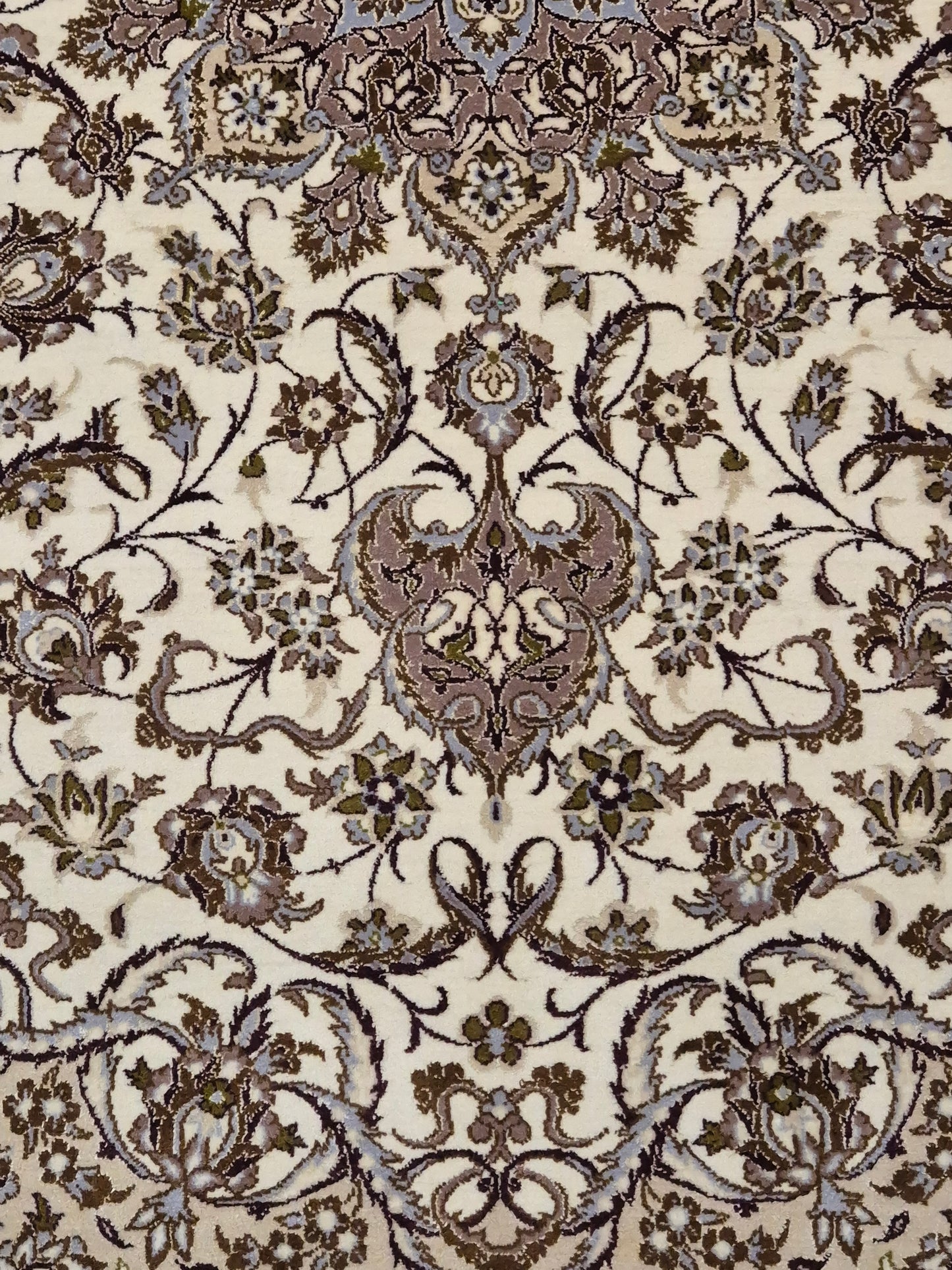 Isfahan Teppich Korkwolle mit Seide Medaillon feine Knüpfung