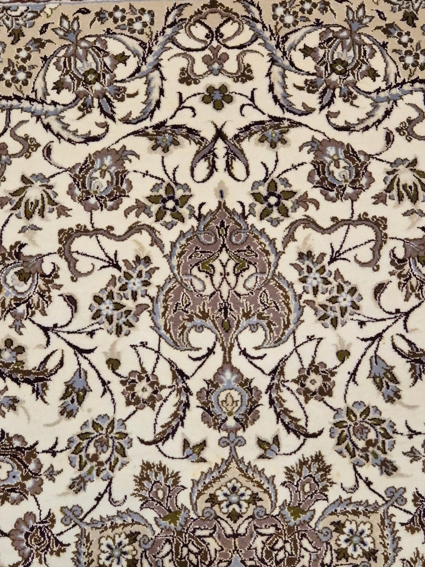 Isfahan Teppich Korkwolle mit Seide Medaillon feine Knüpfung