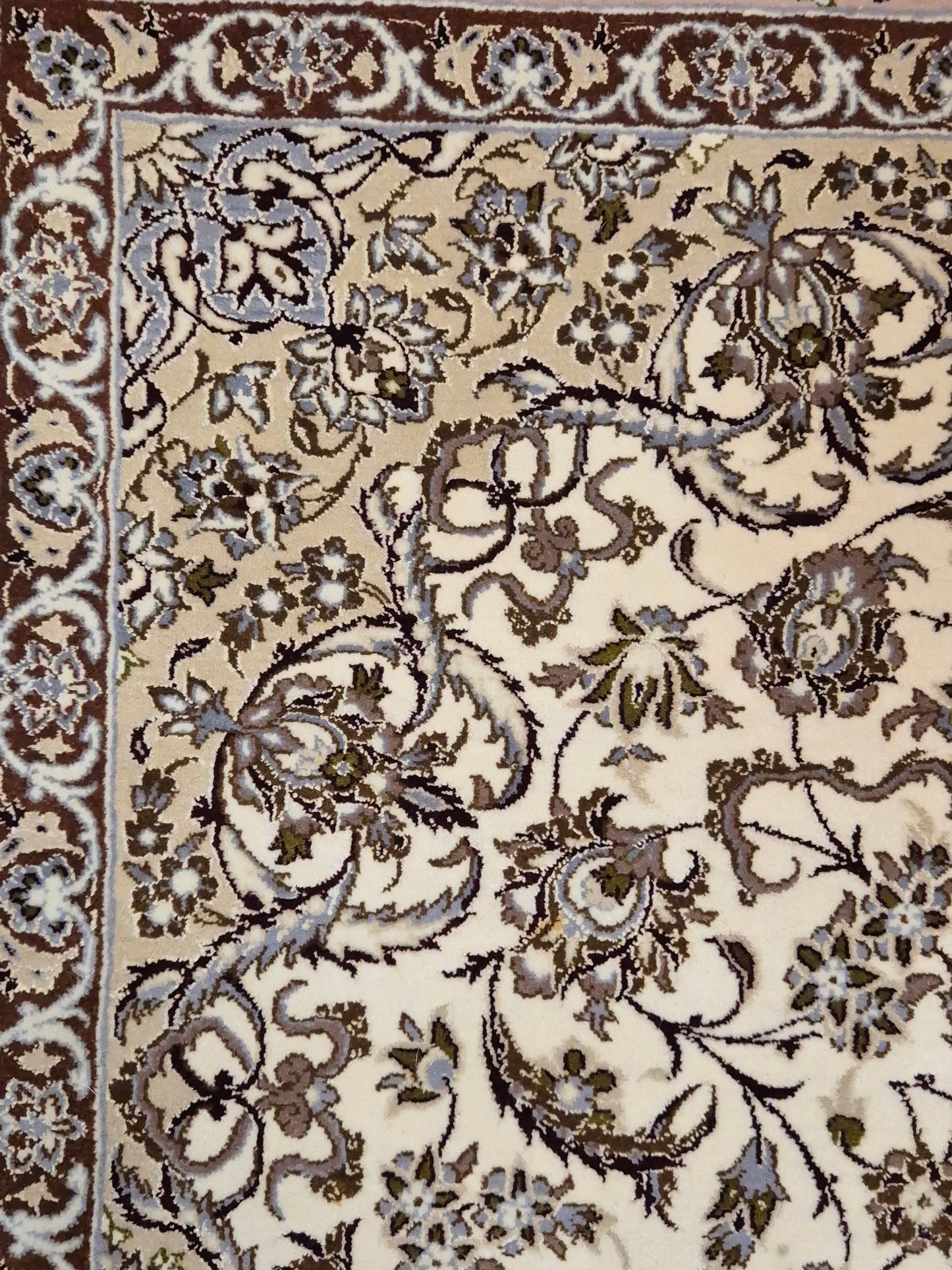 Isfahan Teppich Korkwolle mit Seide Medaillon feine Knüpfung