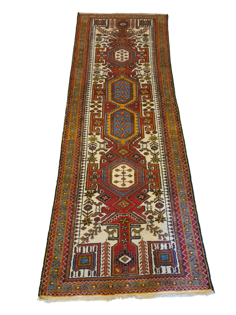 Perserteppich Orientteppich Handgeknüpfter Teppich Belutsch 300x105cm