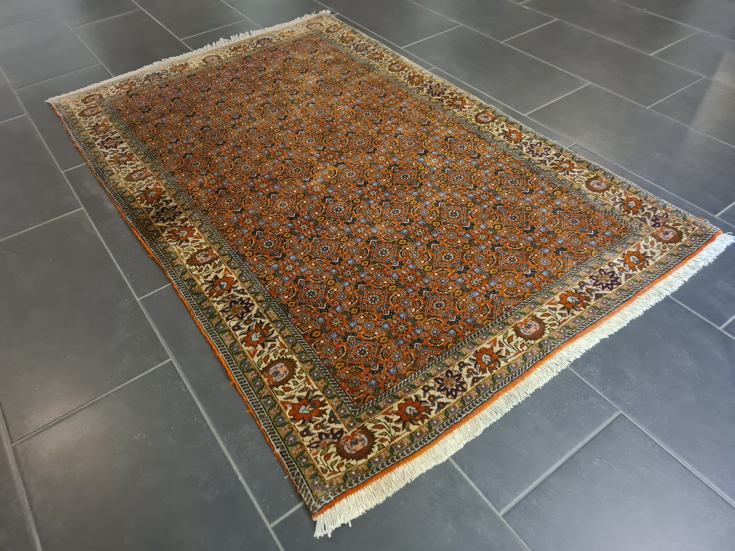 Perserteppich Orientteppich Handgeknüpfter Teppich Bidjar 170x110cm