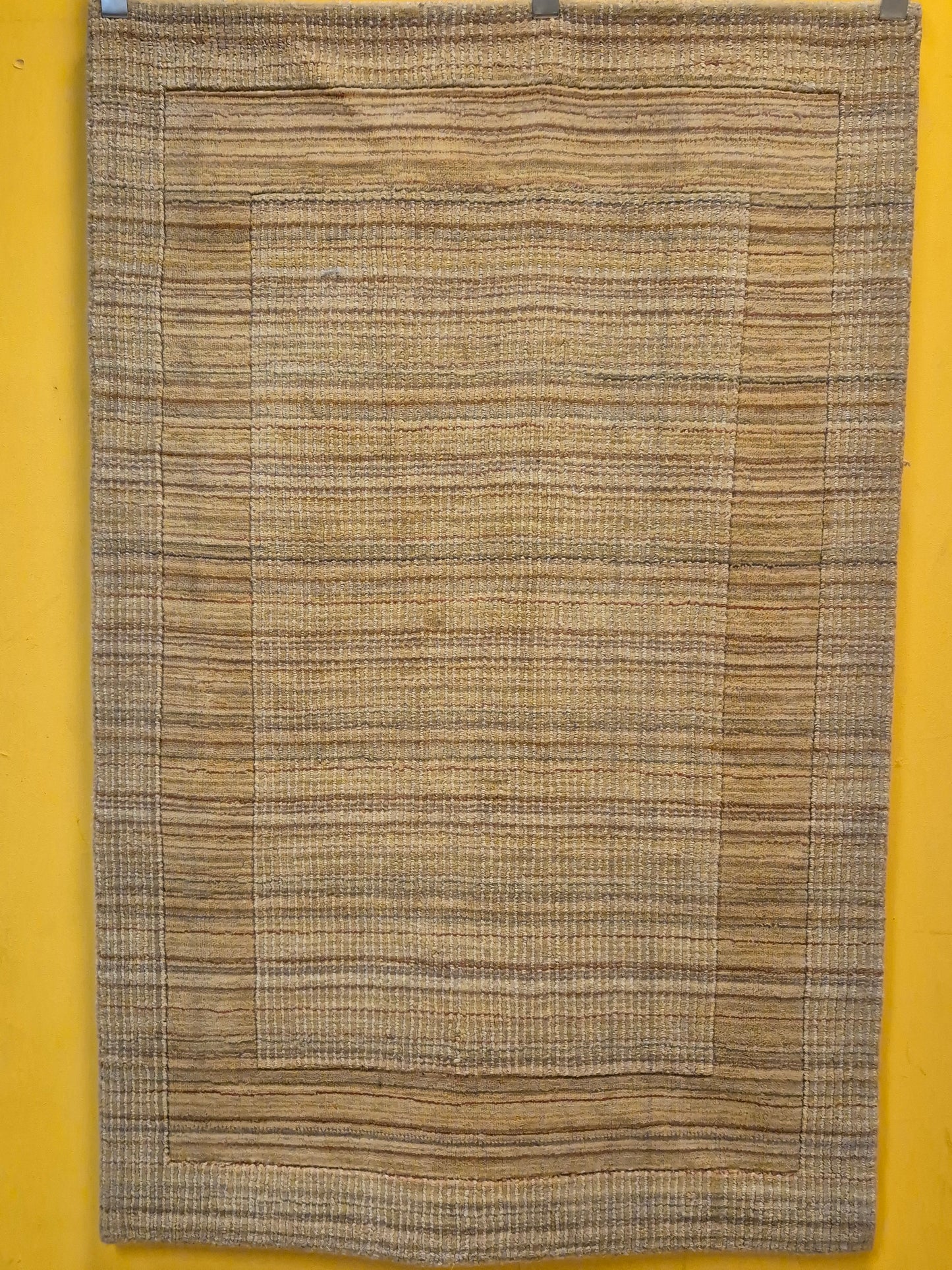 Gabbeh Teppich Schurwolle handgeknüpft Streifendesign