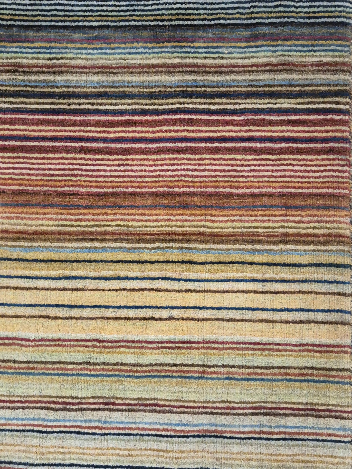 Gabbeh Teppich Schurwolle handgeknüpft buntes Streifendekor