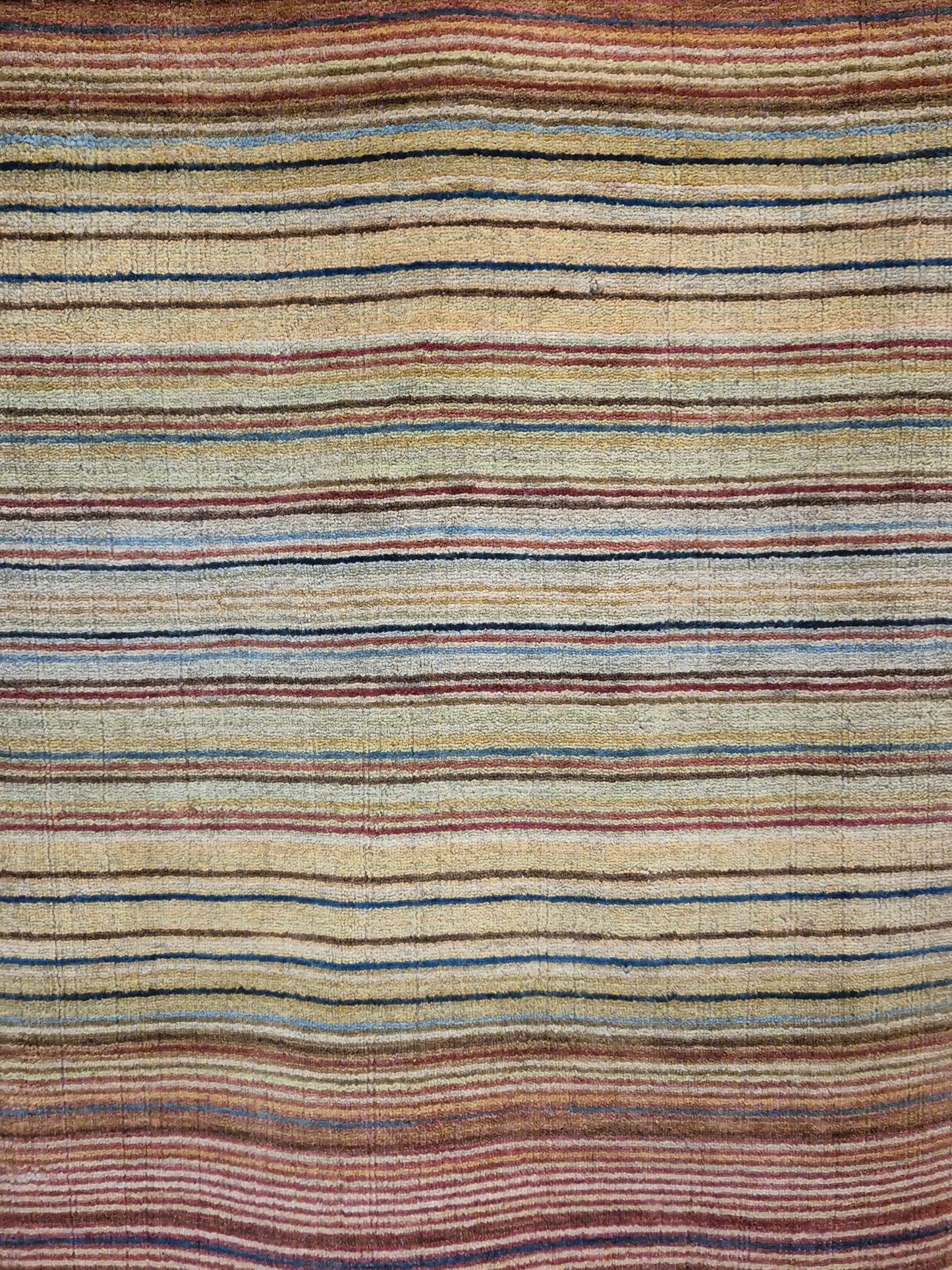 Gabbeh Teppich Schurwolle handgeknüpft buntes Streifendekor