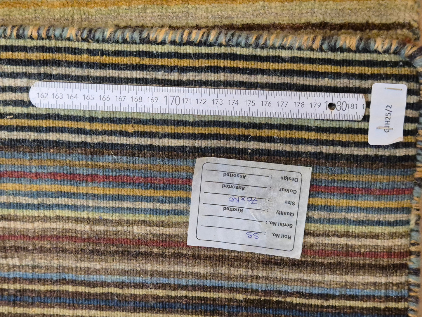 Gabbeh Teppich Schurwolle handgeknüpft buntes Streifendekor