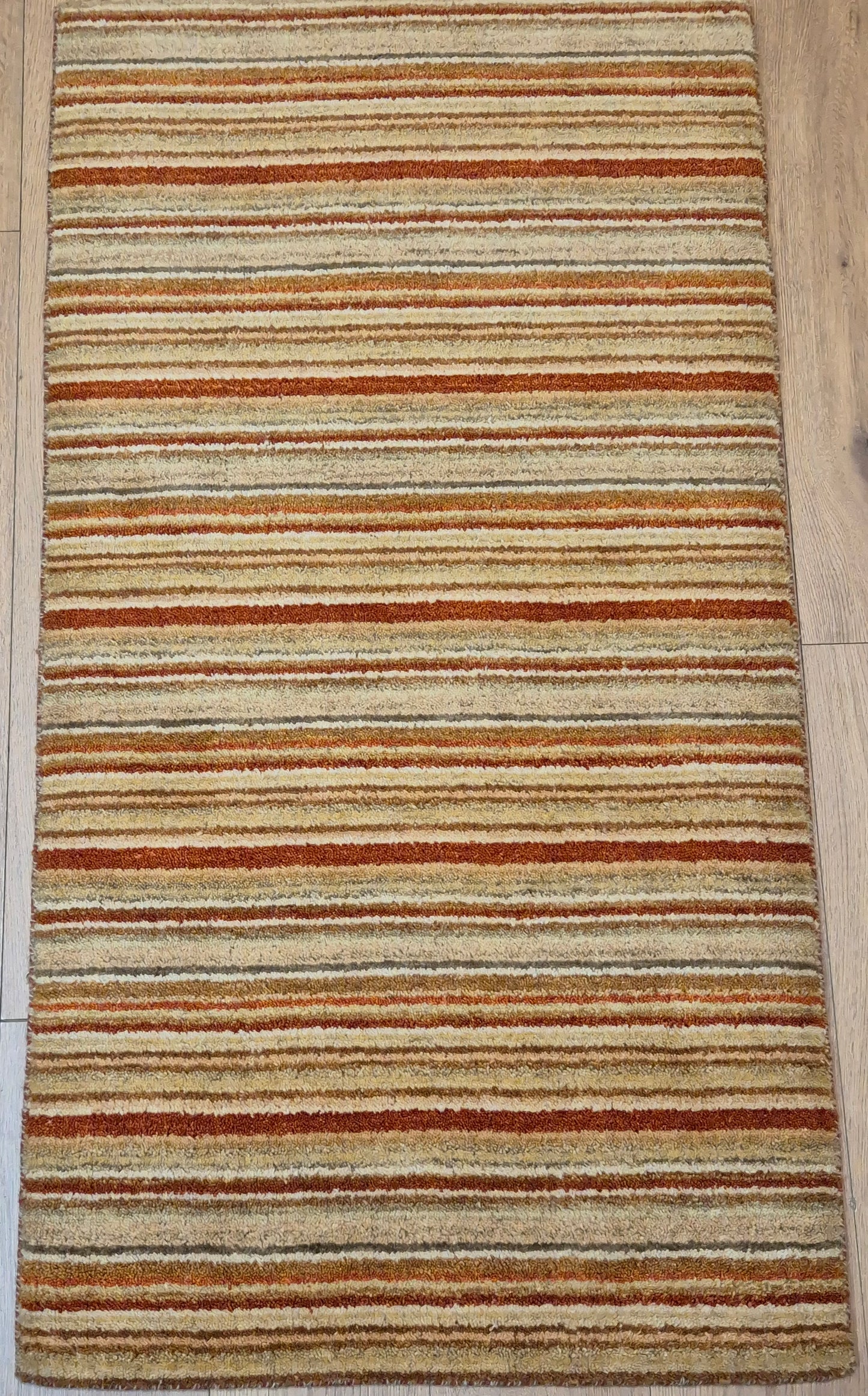 Perser Gabbeh Teppich Schurwolle Streifenmuster Naturtöne