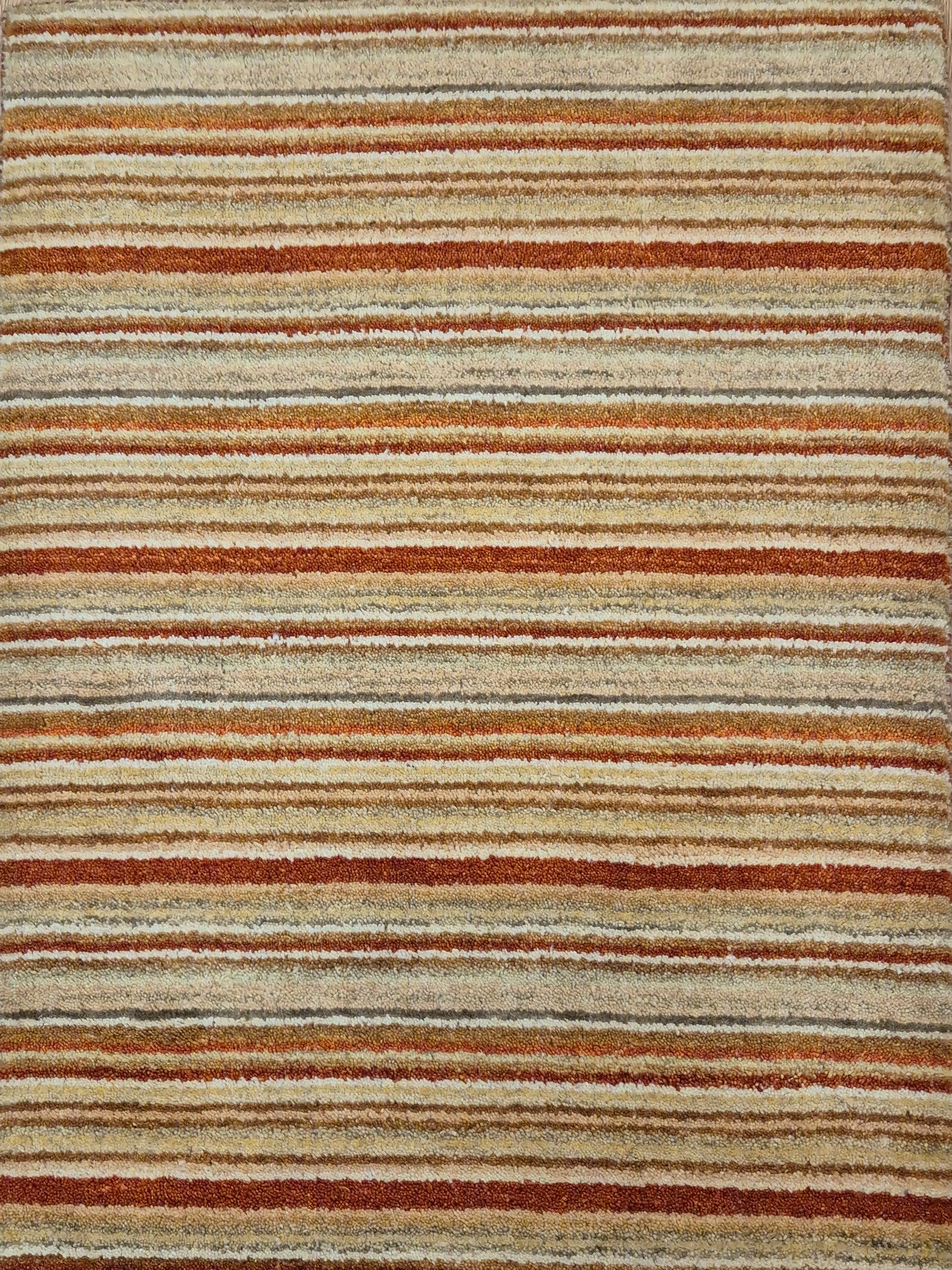 Perser Gabbeh Teppich Schurwolle Streifenmuster Naturtöne