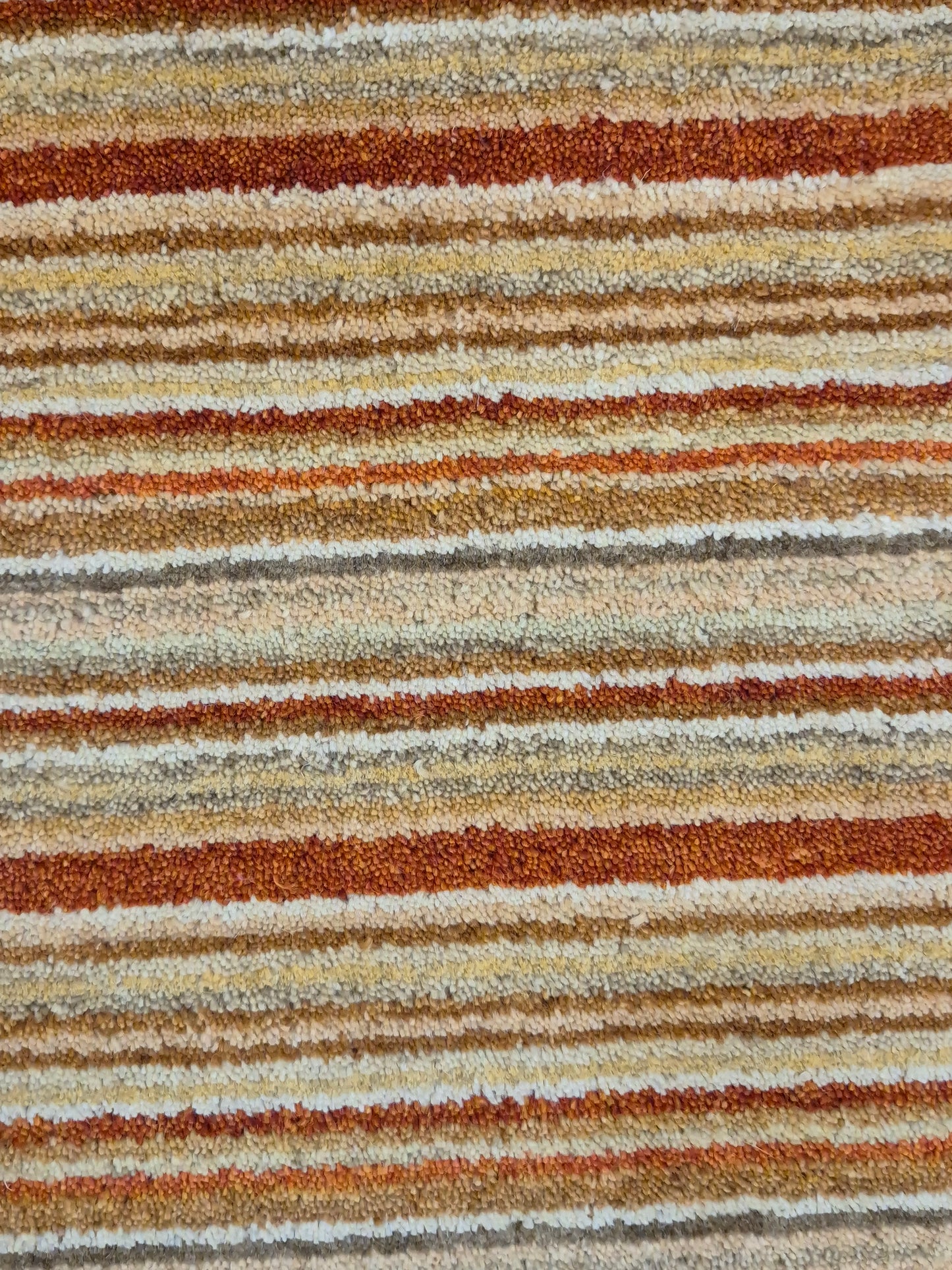 Perser Gabbeh Teppich Schurwolle Streifenmuster Naturtöne