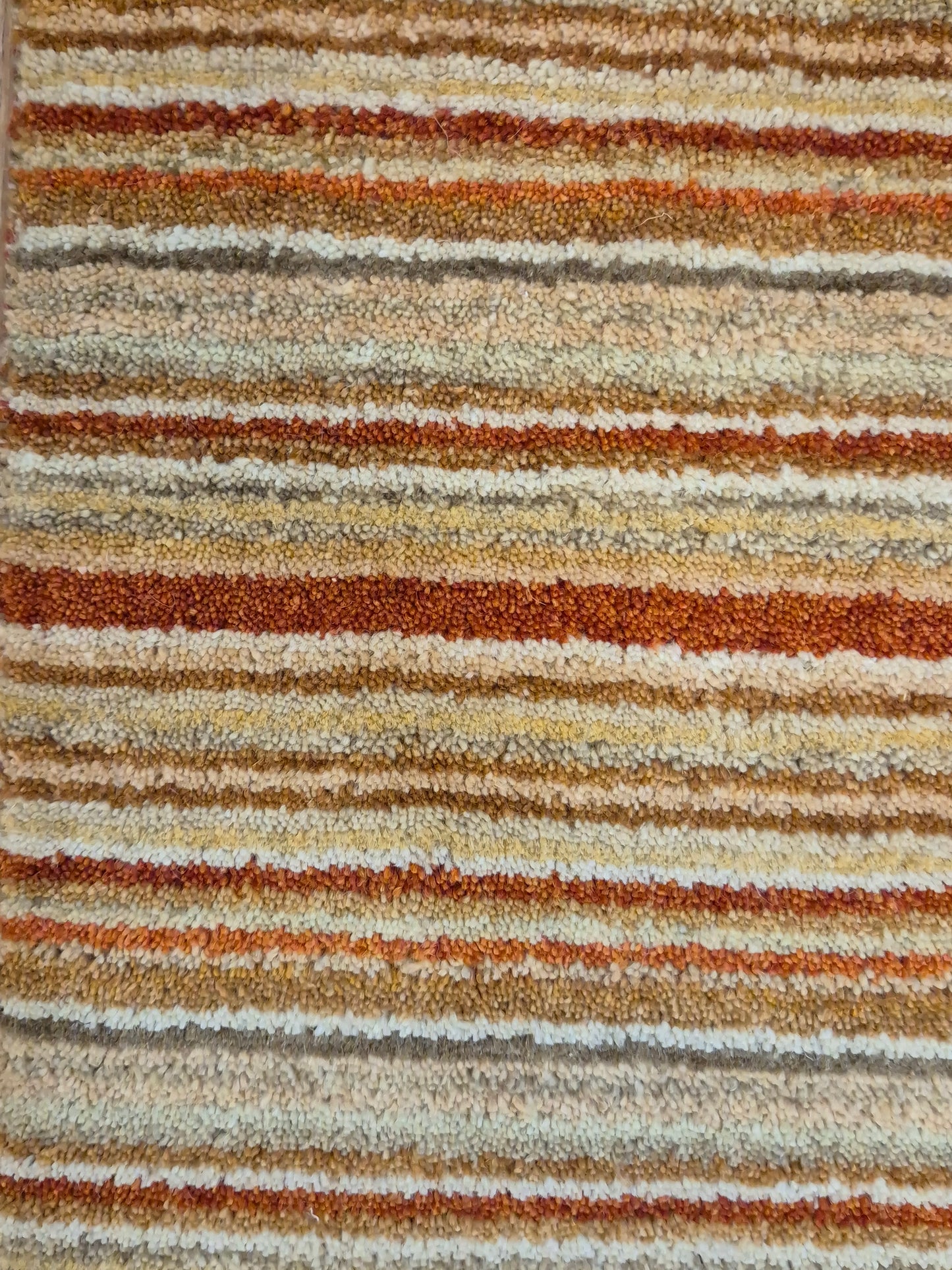 Perser Gabbeh Teppich Schurwolle Streifenmuster Naturtöne