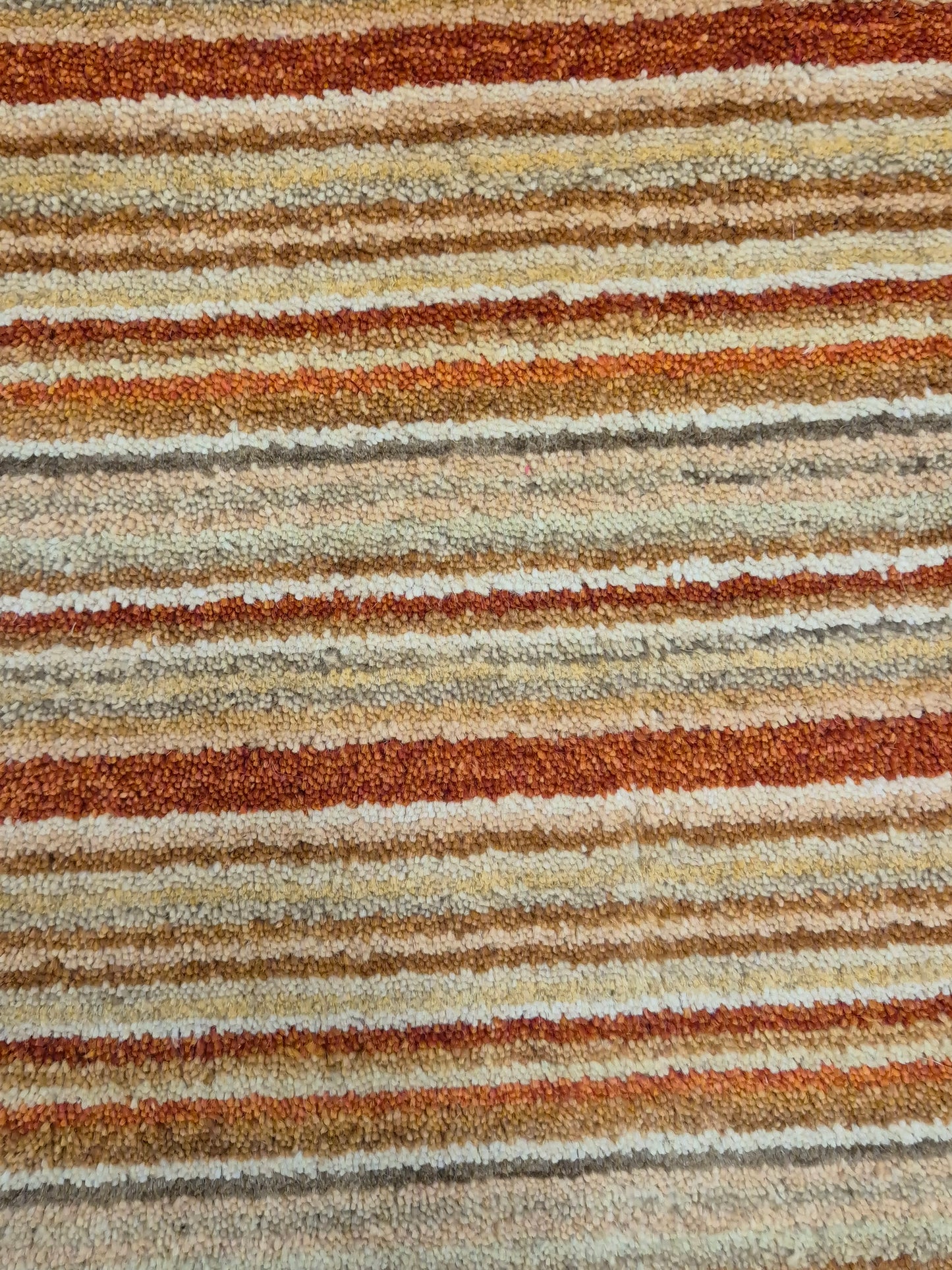 Perser Gabbeh Teppich Schurwolle Streifenmuster Naturtöne