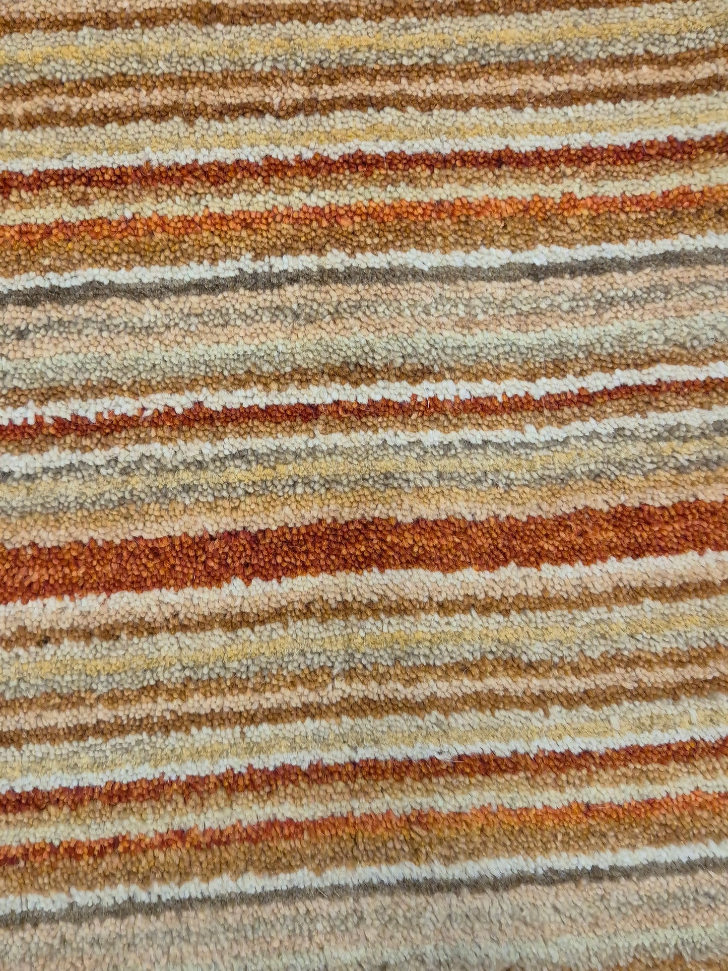 Perser Gabbeh Teppich Schurwolle Streifenmuster Naturtöne