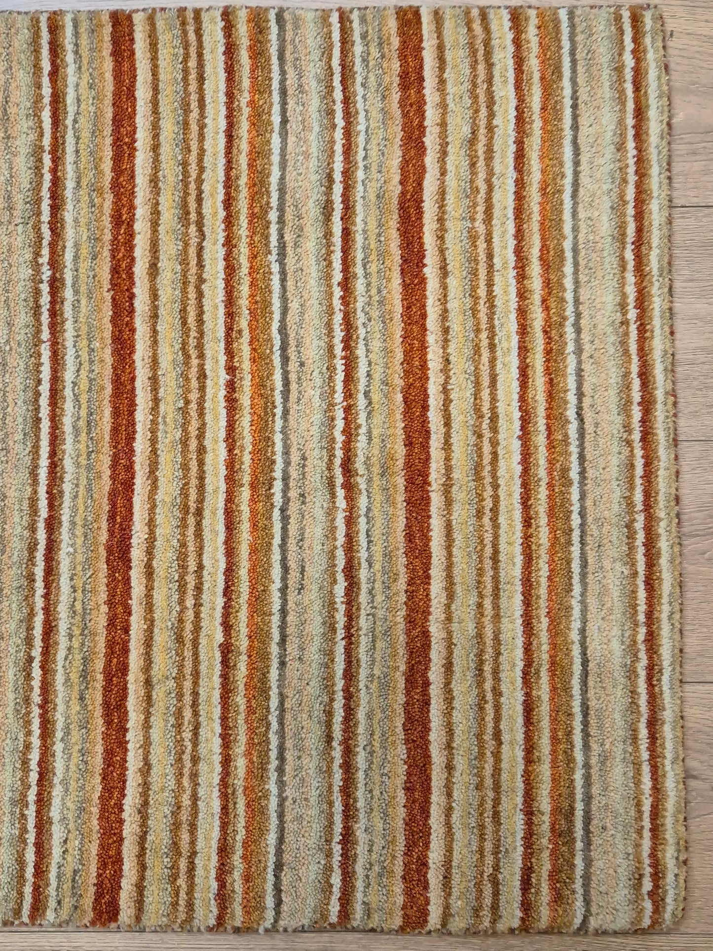 Perser Gabbeh Teppich Schurwolle Streifenmuster Naturtöne
