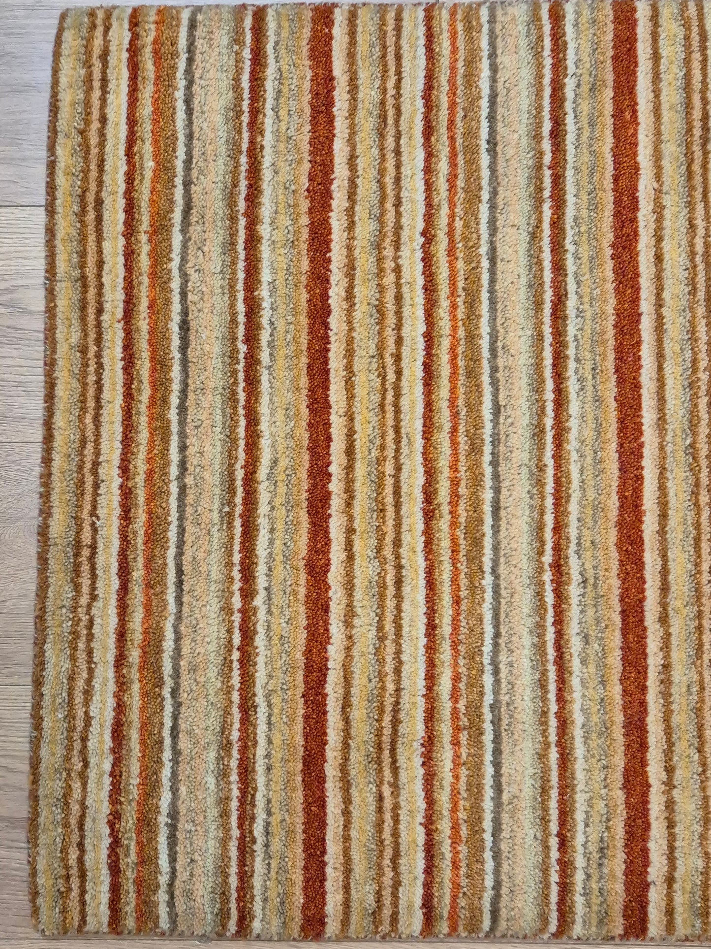 Perser Gabbeh Teppich Schurwolle Streifenmuster Naturtöne