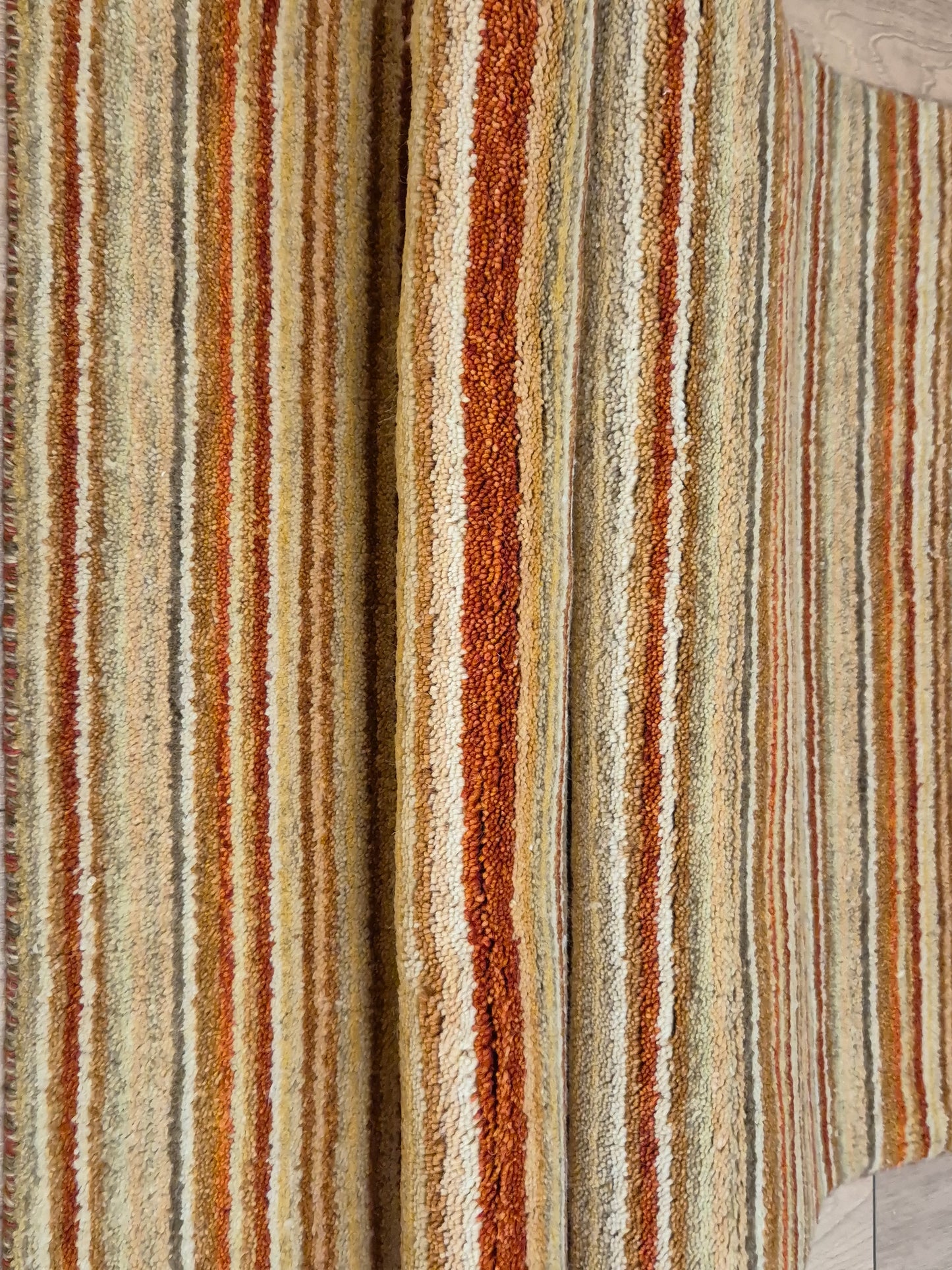 Perser Gabbeh Teppich Schurwolle Streifenmuster Naturtöne