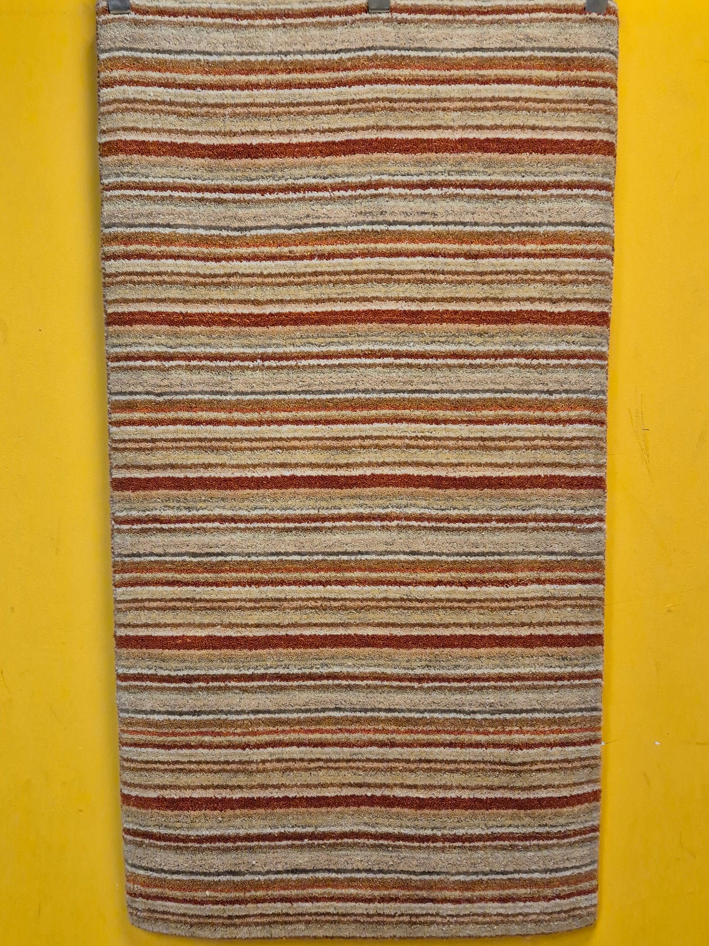 Perser Gabbeh Teppich Schurwolle Streifenmuster Naturtöne