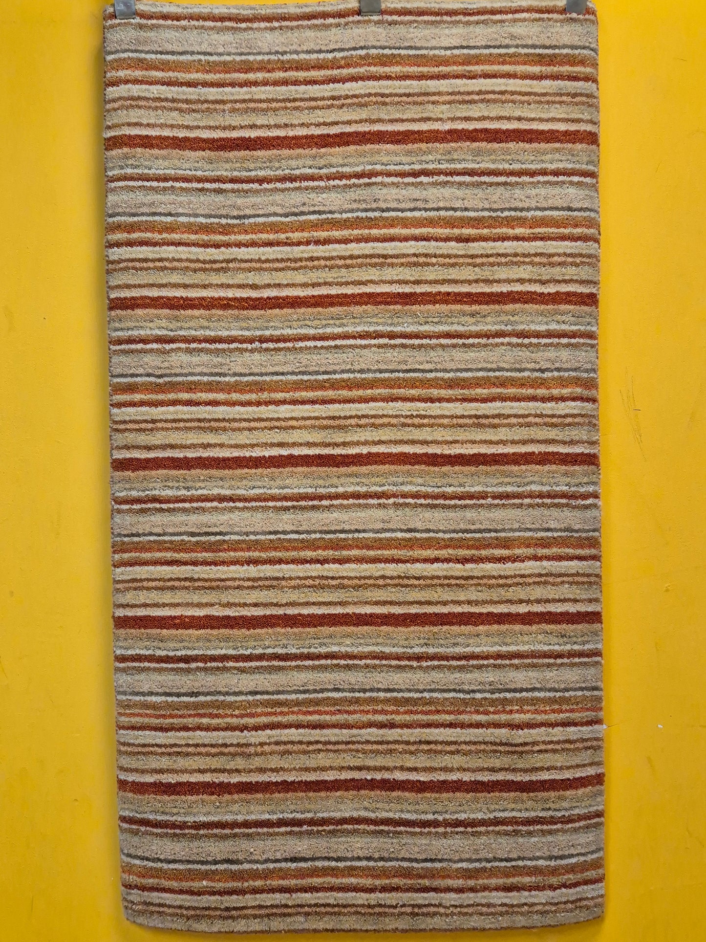 Perser Gabbeh Teppich Schurwolle Streifenmuster Naturtöne