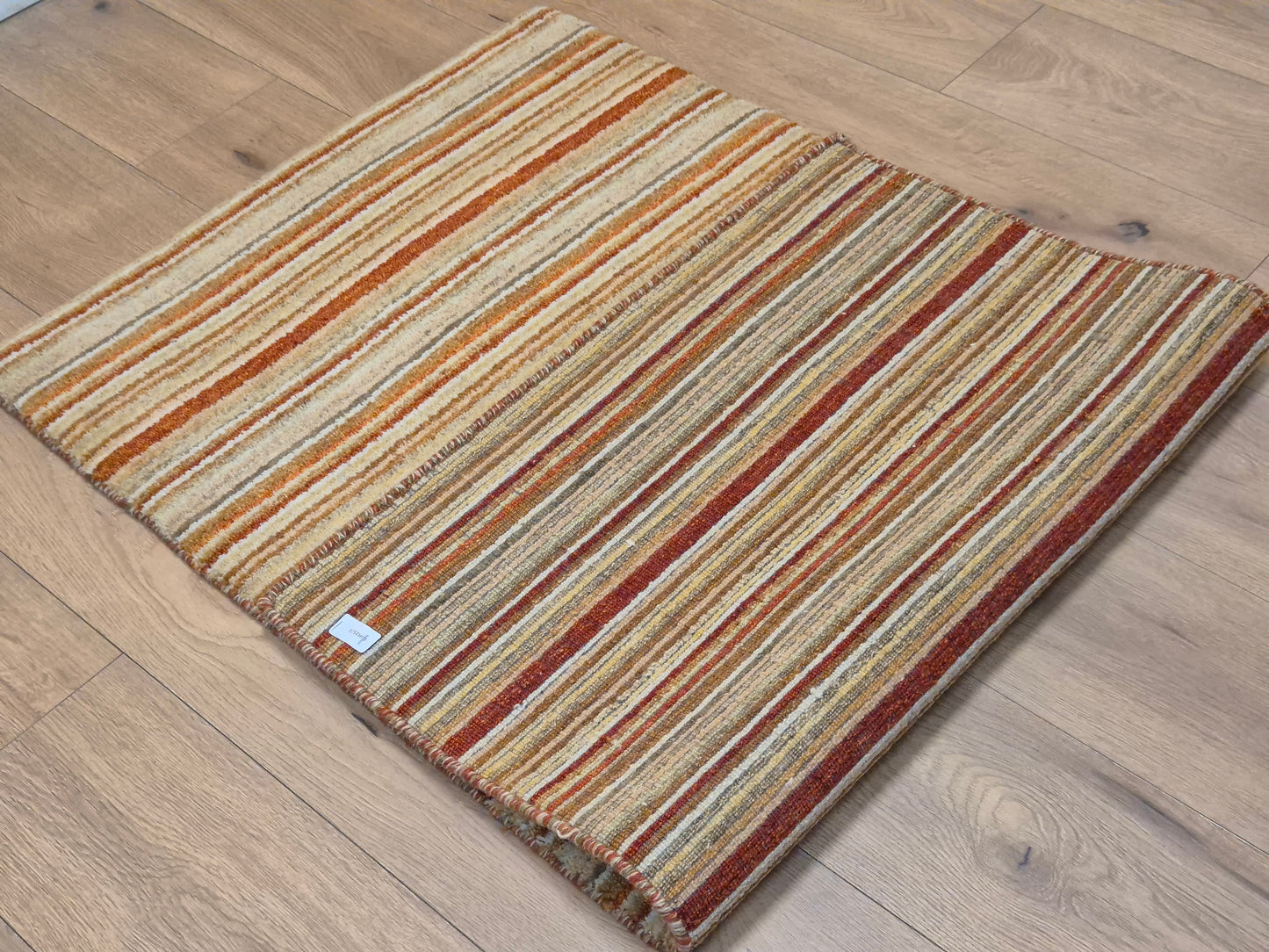 Perser Gabbeh Teppich Schurwolle Streifenmuster Naturtöne