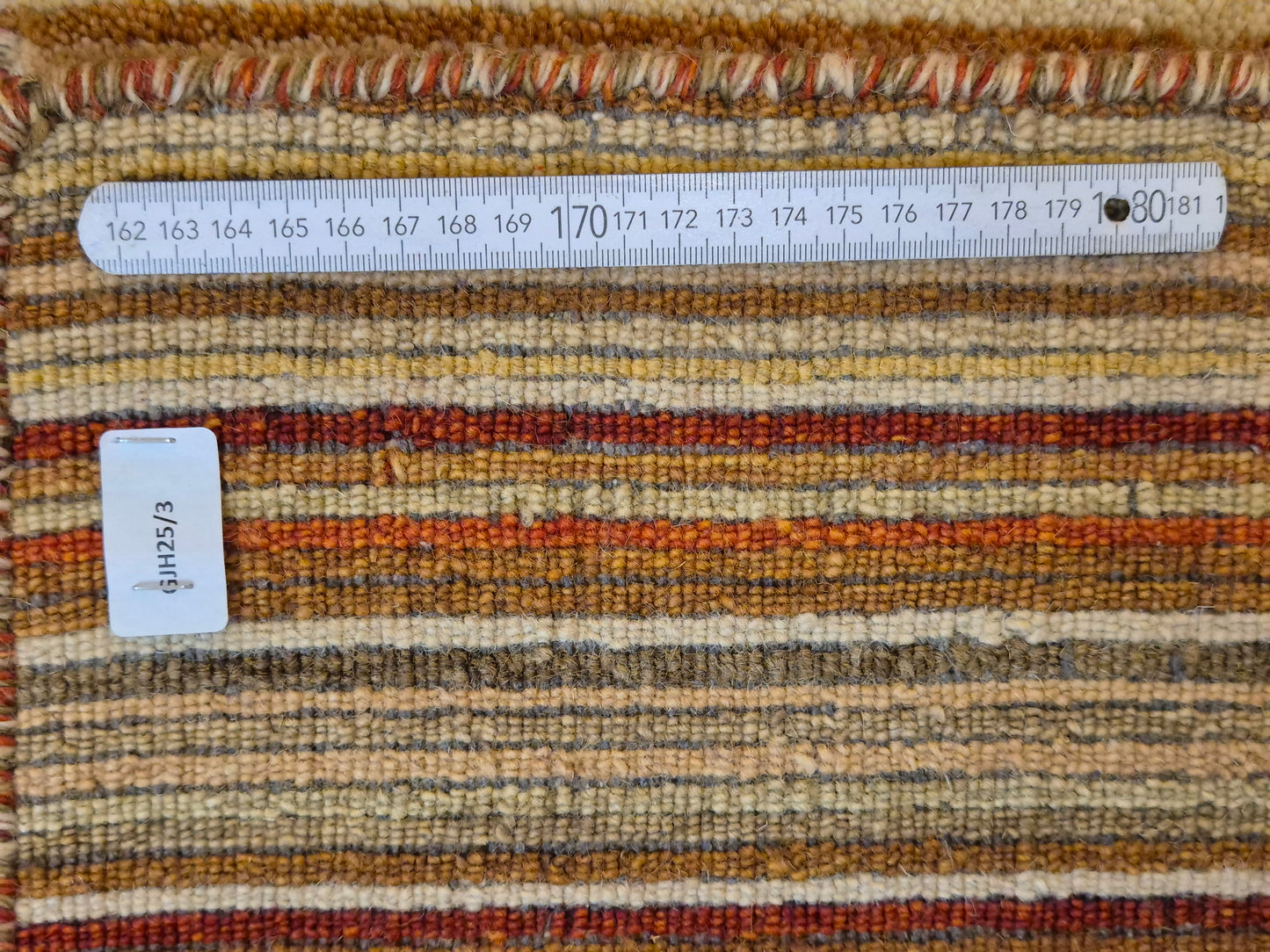 Perser Gabbeh Teppich Schurwolle Streifenmuster Naturtöne