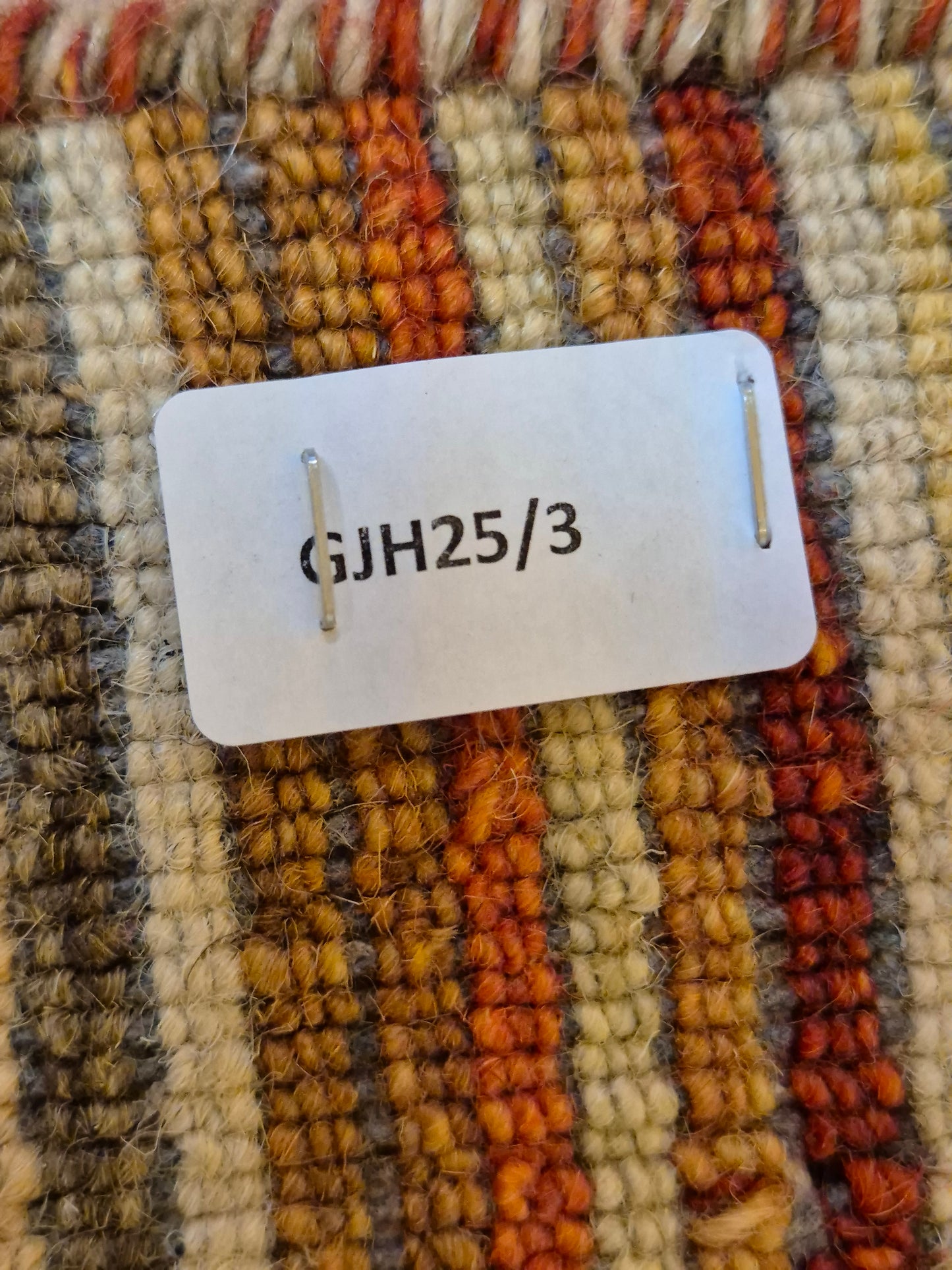 Perser Gabbeh Teppich Schurwolle Streifenmuster Naturtöne