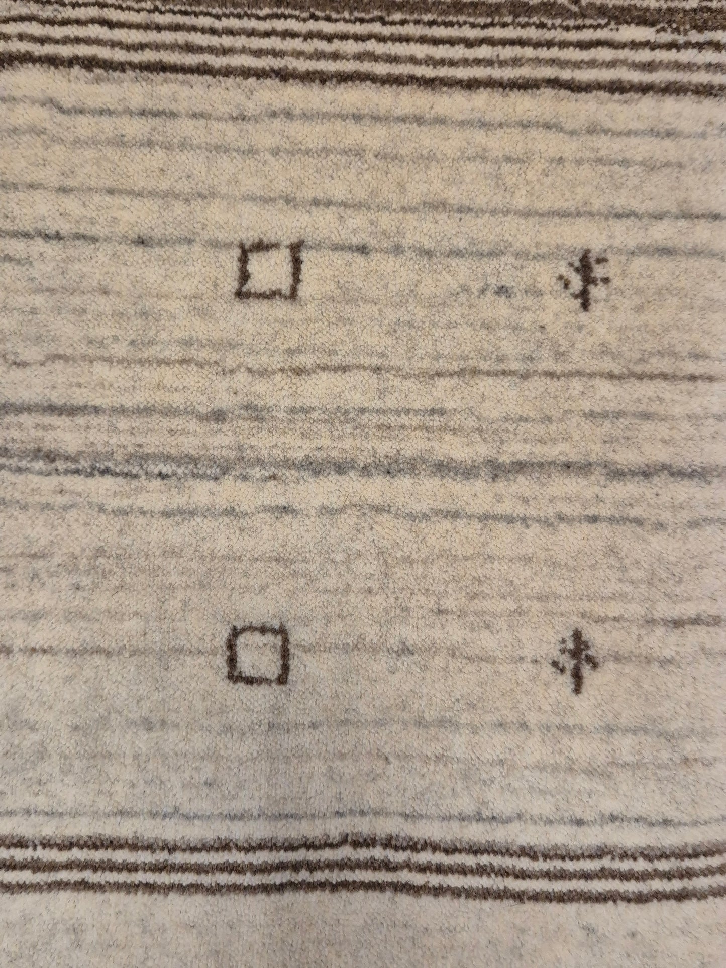 Perser Gabbeh Teppich Schurwolle naturbelassenes Streifenmuster