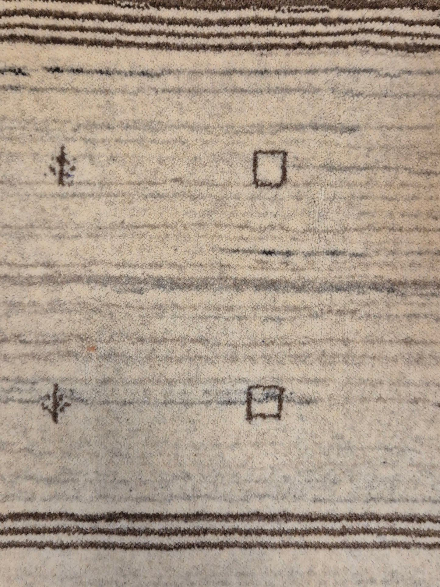 Perser Gabbeh Teppich Schurwolle naturbelassenes Streifenmuster