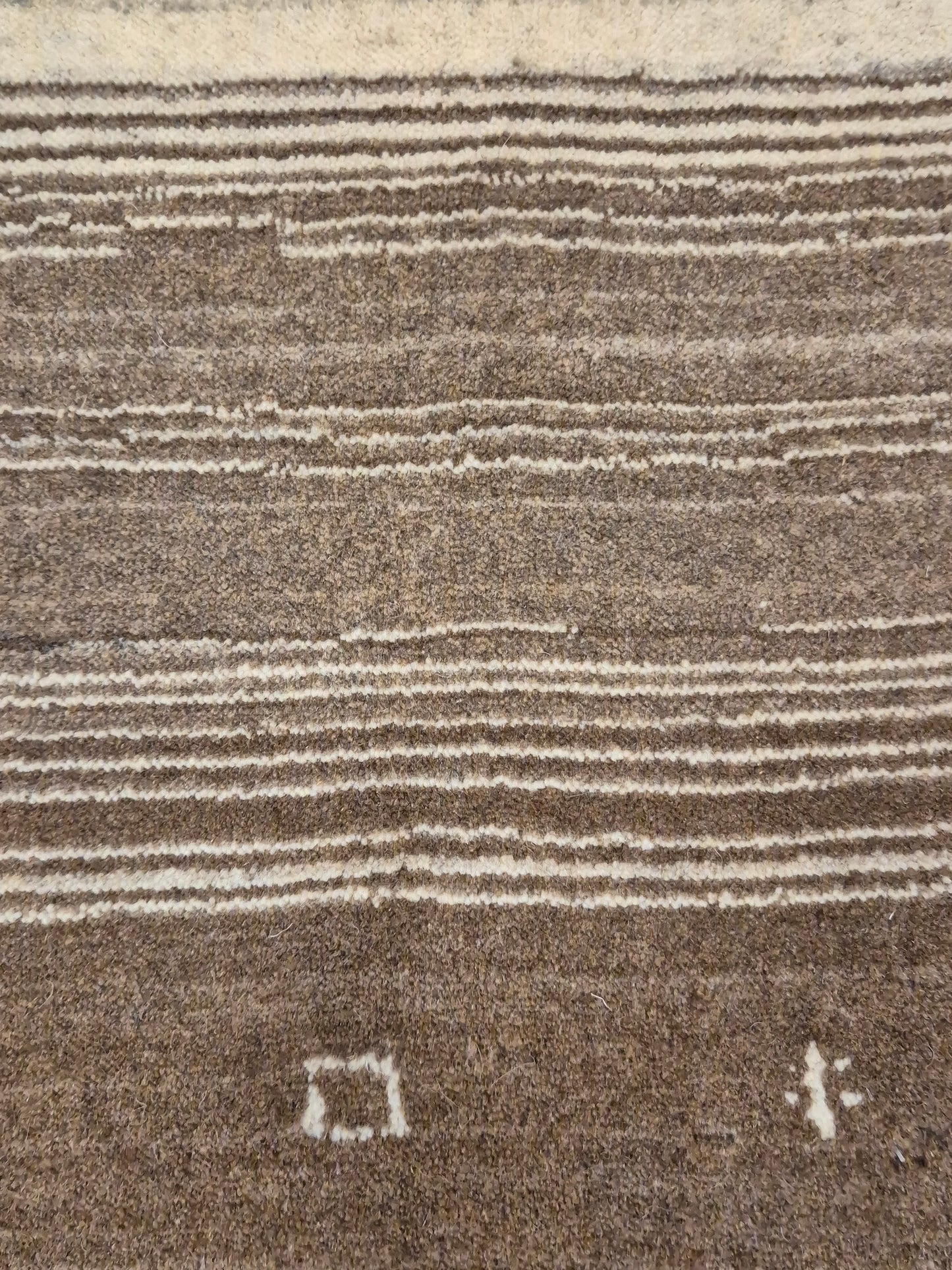 Perser Gabbeh Teppich Schurwolle naturbelassenes Streifenmuster