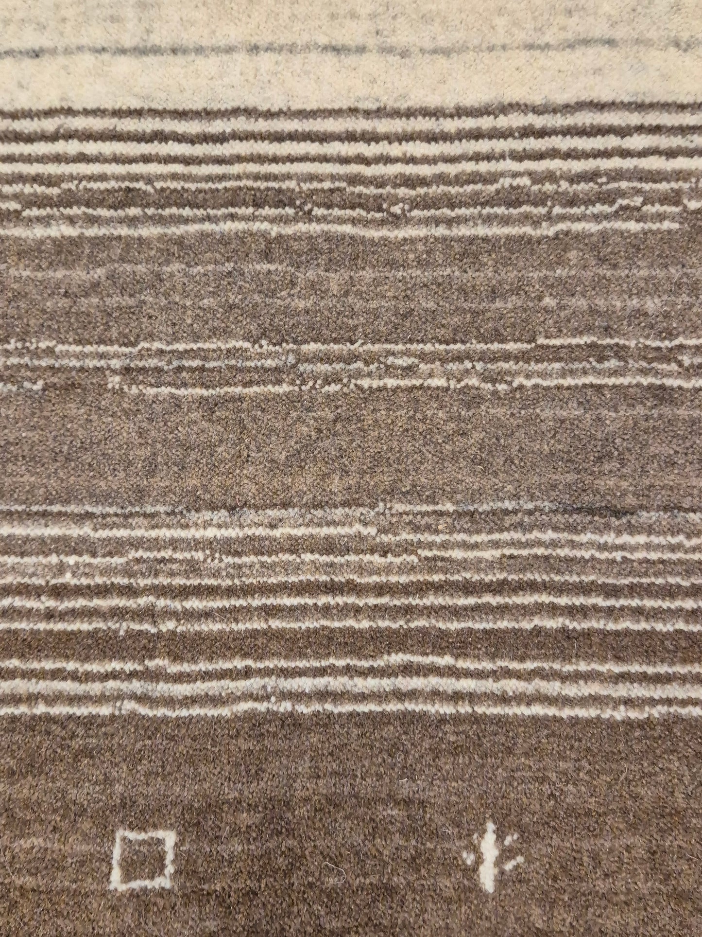 Perser Gabbeh Teppich Schurwolle naturbelassenes Streifenmuster