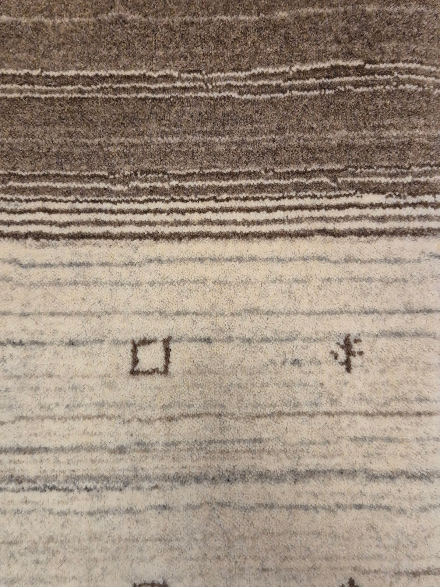 Perser Gabbeh Teppich Schurwolle naturbelassenes Streifenmuster