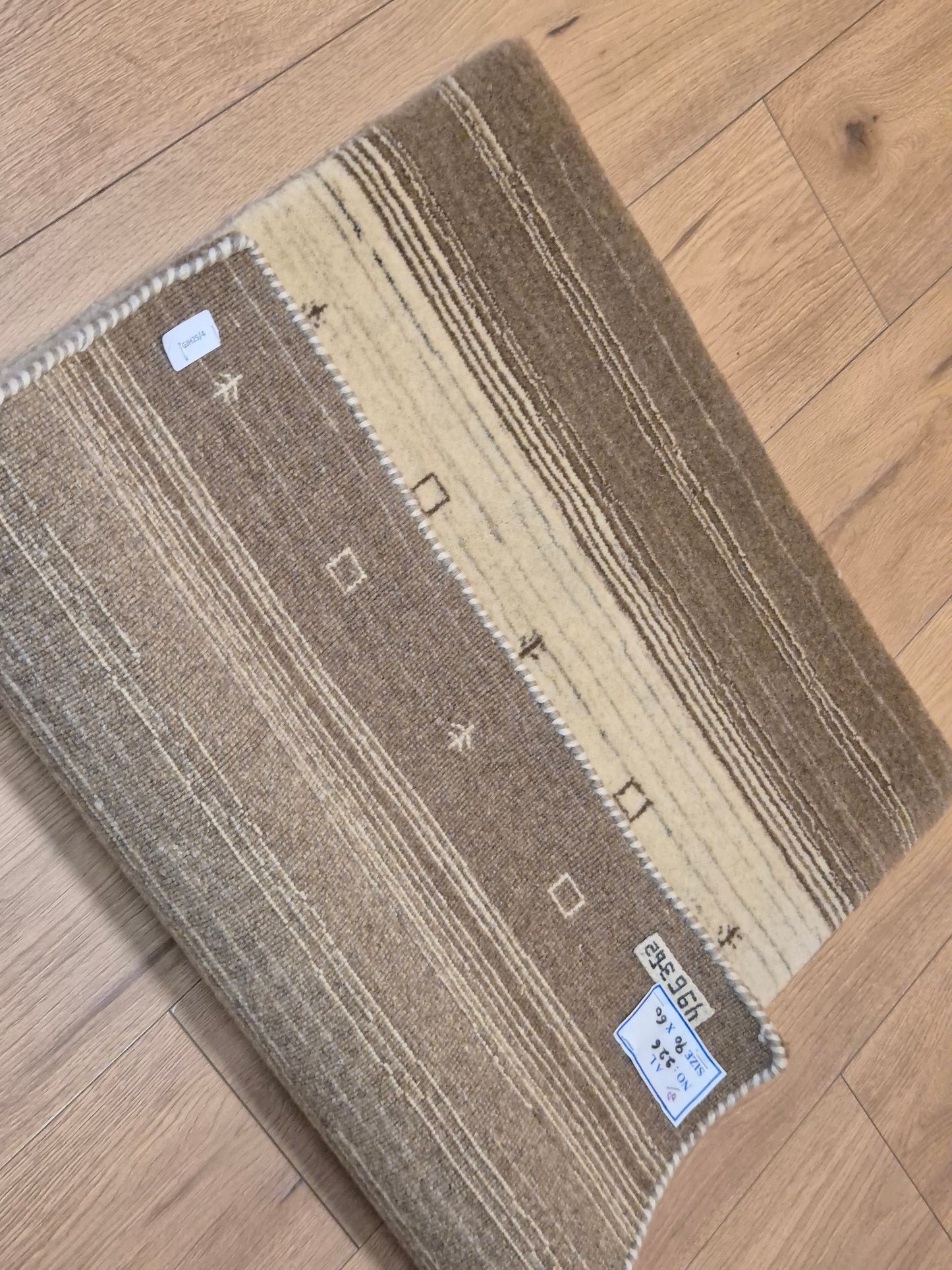 Perser Gabbeh Teppich Schurwolle naturbelassenes Streifenmuster