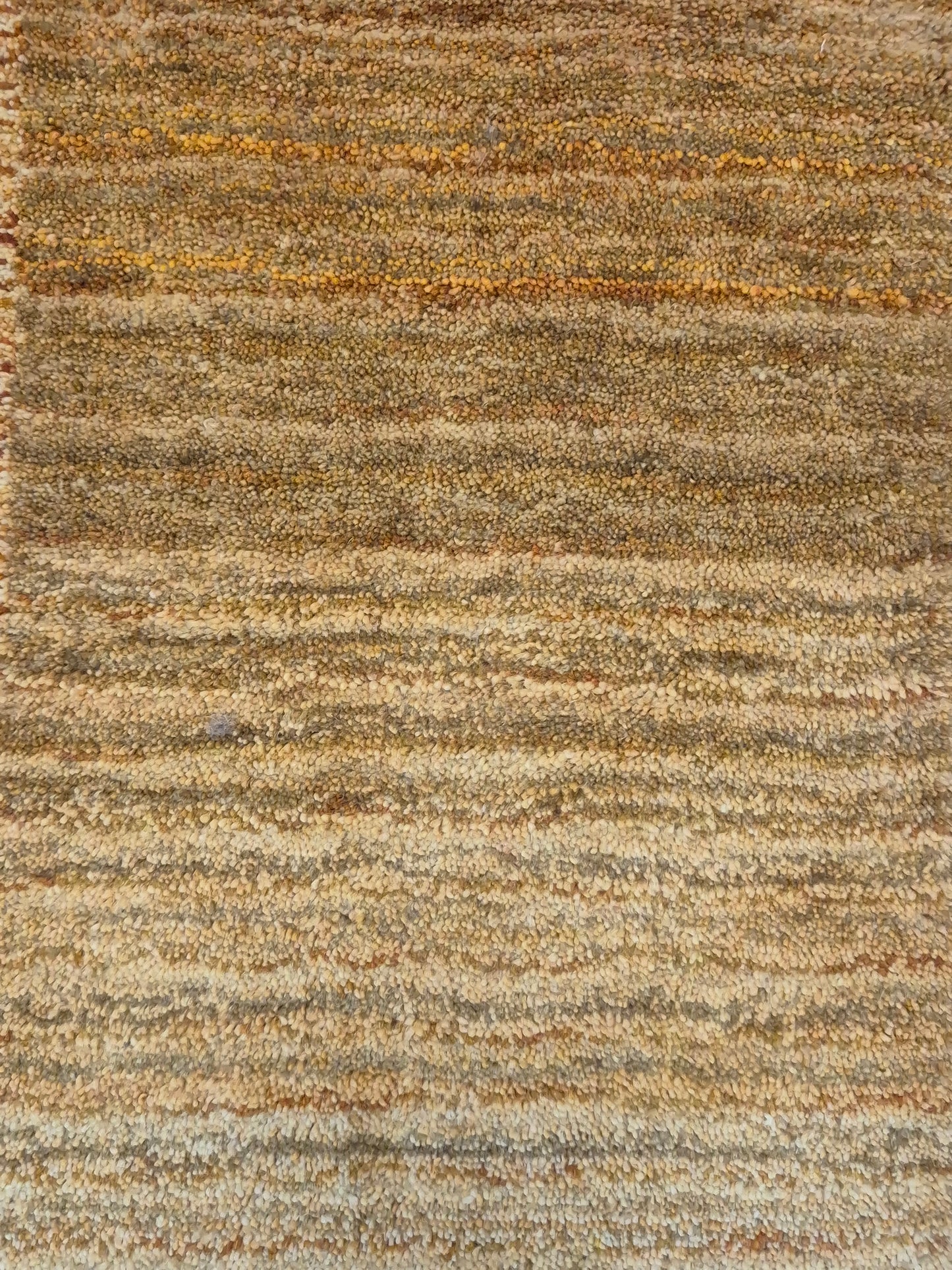 Perser Gabbeh Teppich Schurwolle geometrisches Feldmuster Naturtöne