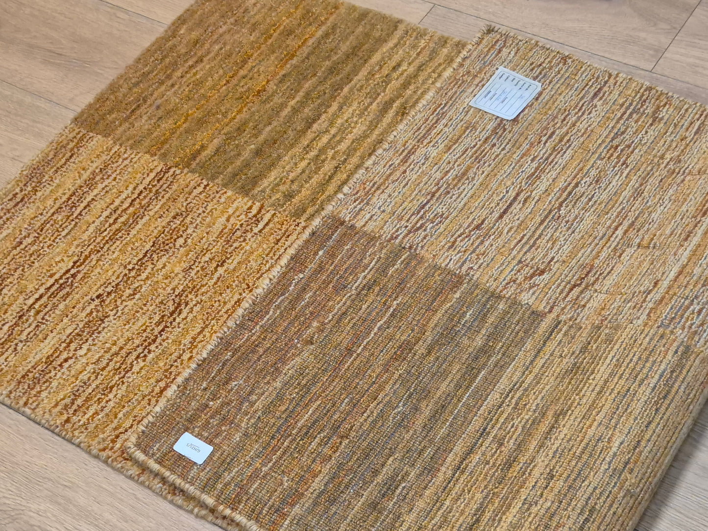 Perser Gabbeh Teppich Schurwolle geometrisches Feldmuster Naturtöne