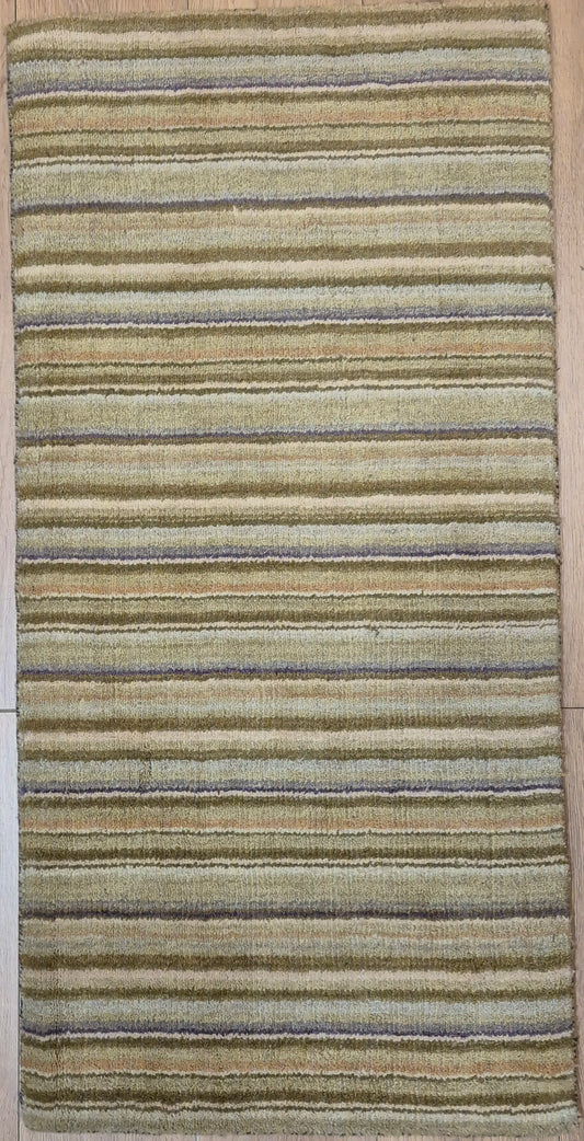 Perser Gabbeh Teppich Schurwolle Streifenmuster Pastelltöne