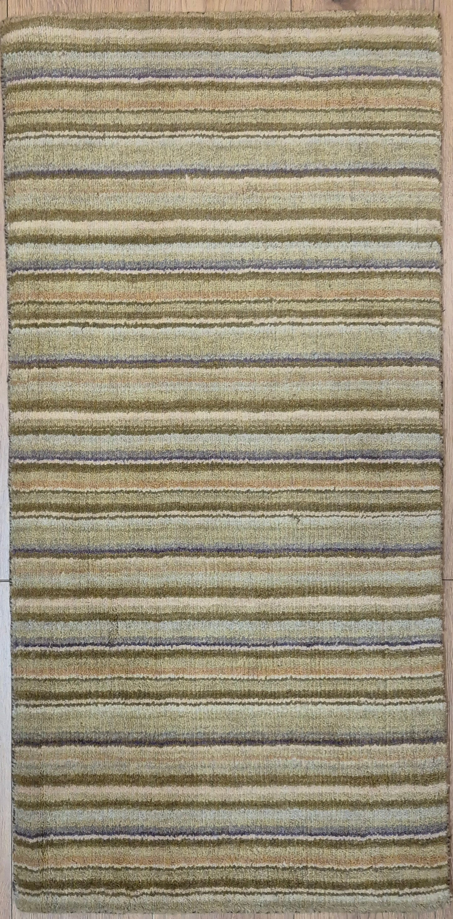 Perser Gabbeh Teppich Schurwolle Streifenmuster Pastelltöne