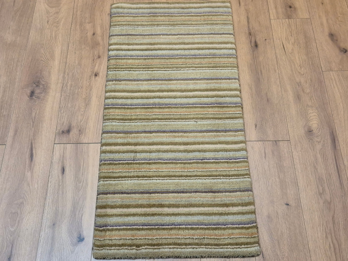 Perser Gabbeh Teppich Schurwolle Streifenmuster Pastelltöne