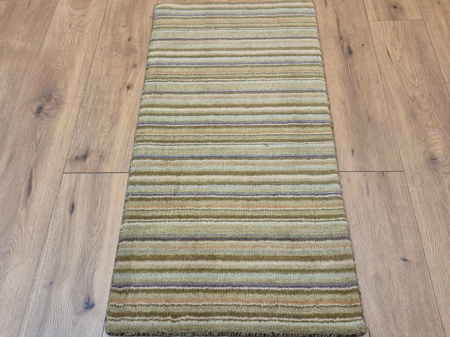 Perser Gabbeh Teppich Schurwolle Streifenmuster Pastelltöne