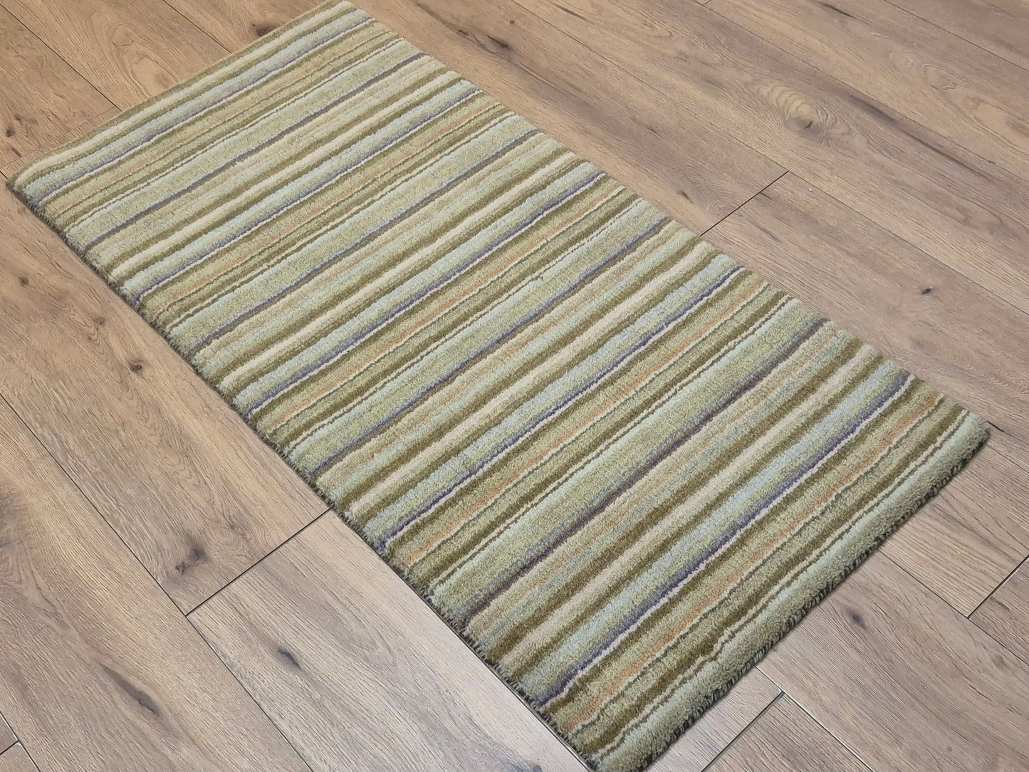 Perser Gabbeh Teppich Schurwolle Streifenmuster Pastelltöne