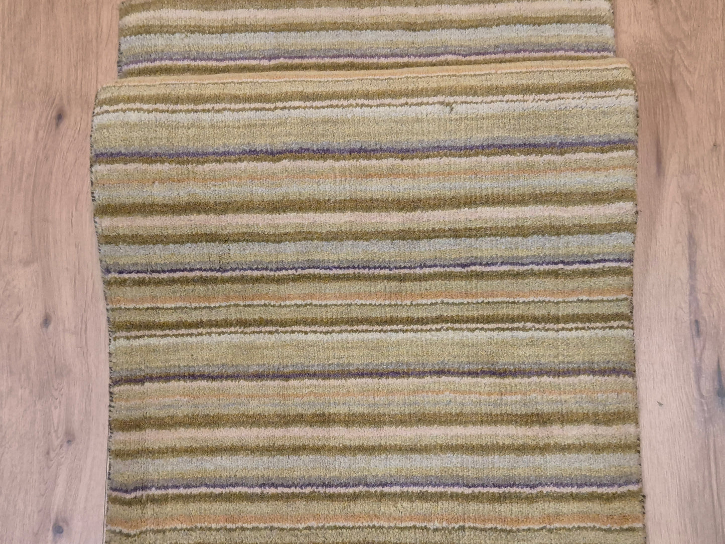 Perser Gabbeh Teppich Schurwolle Streifenmuster Pastelltöne