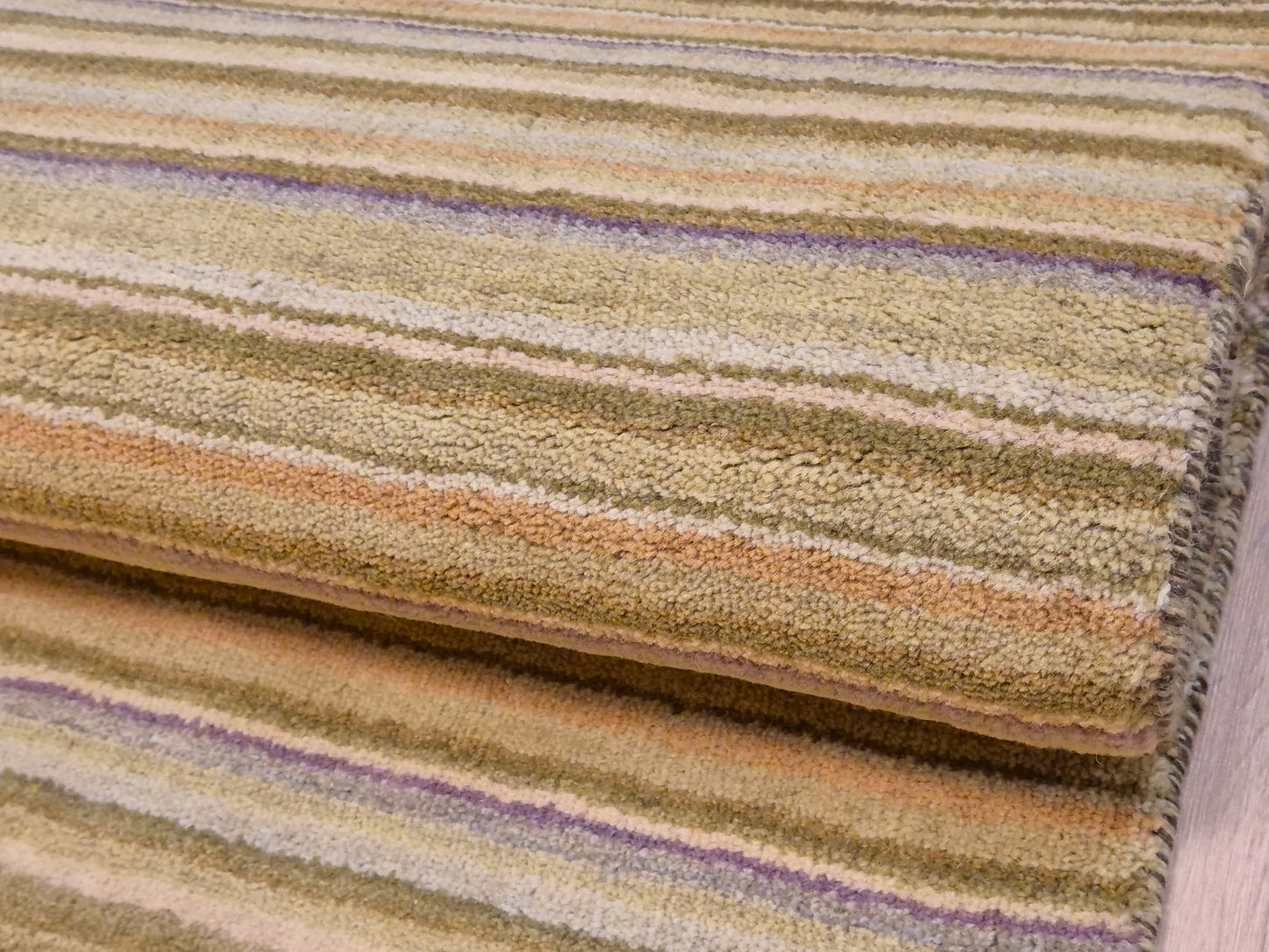 Perser Gabbeh Teppich Schurwolle Streifenmuster Pastelltöne