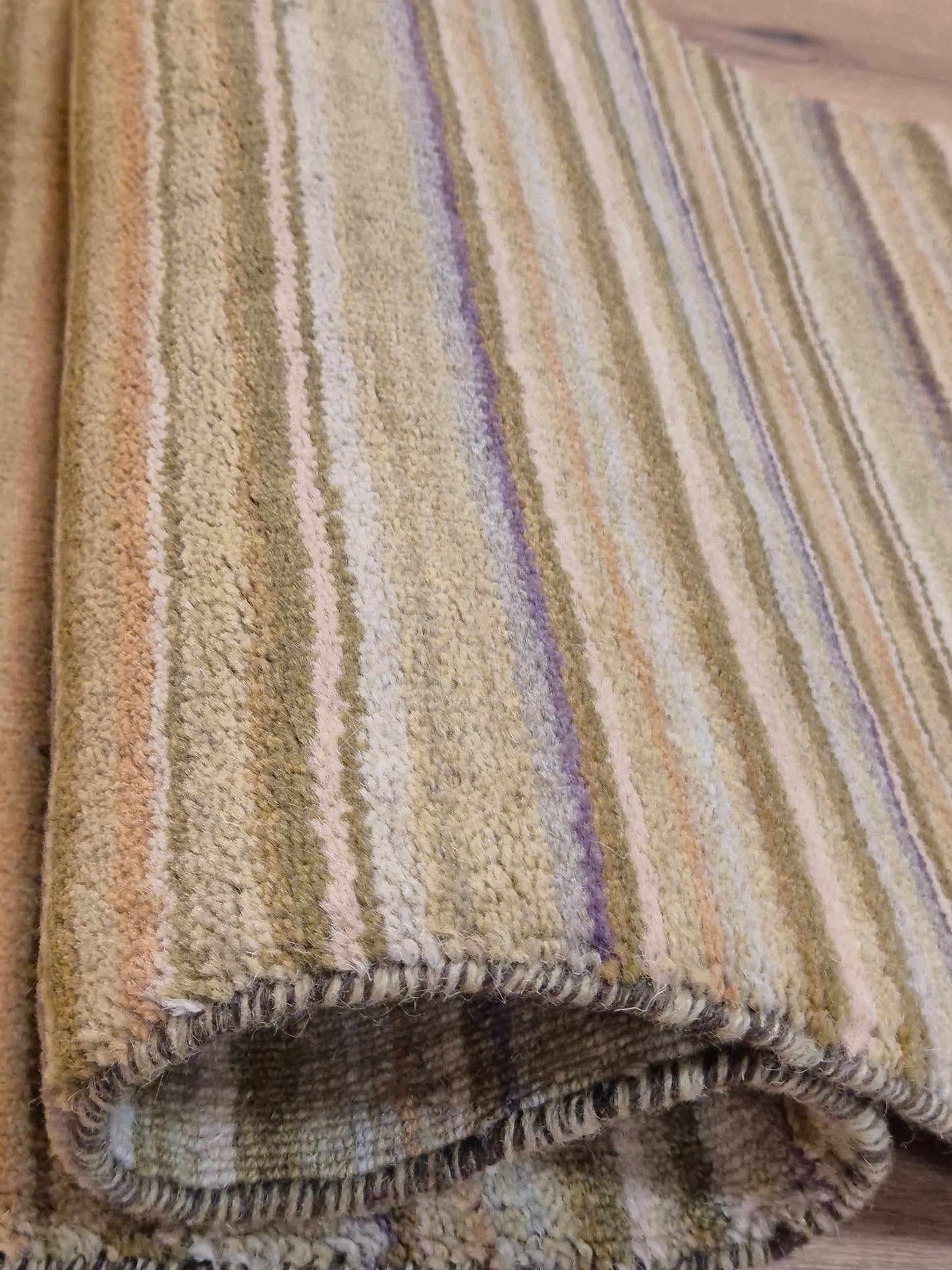 Perser Gabbeh Teppich Schurwolle Streifenmuster Pastelltöne