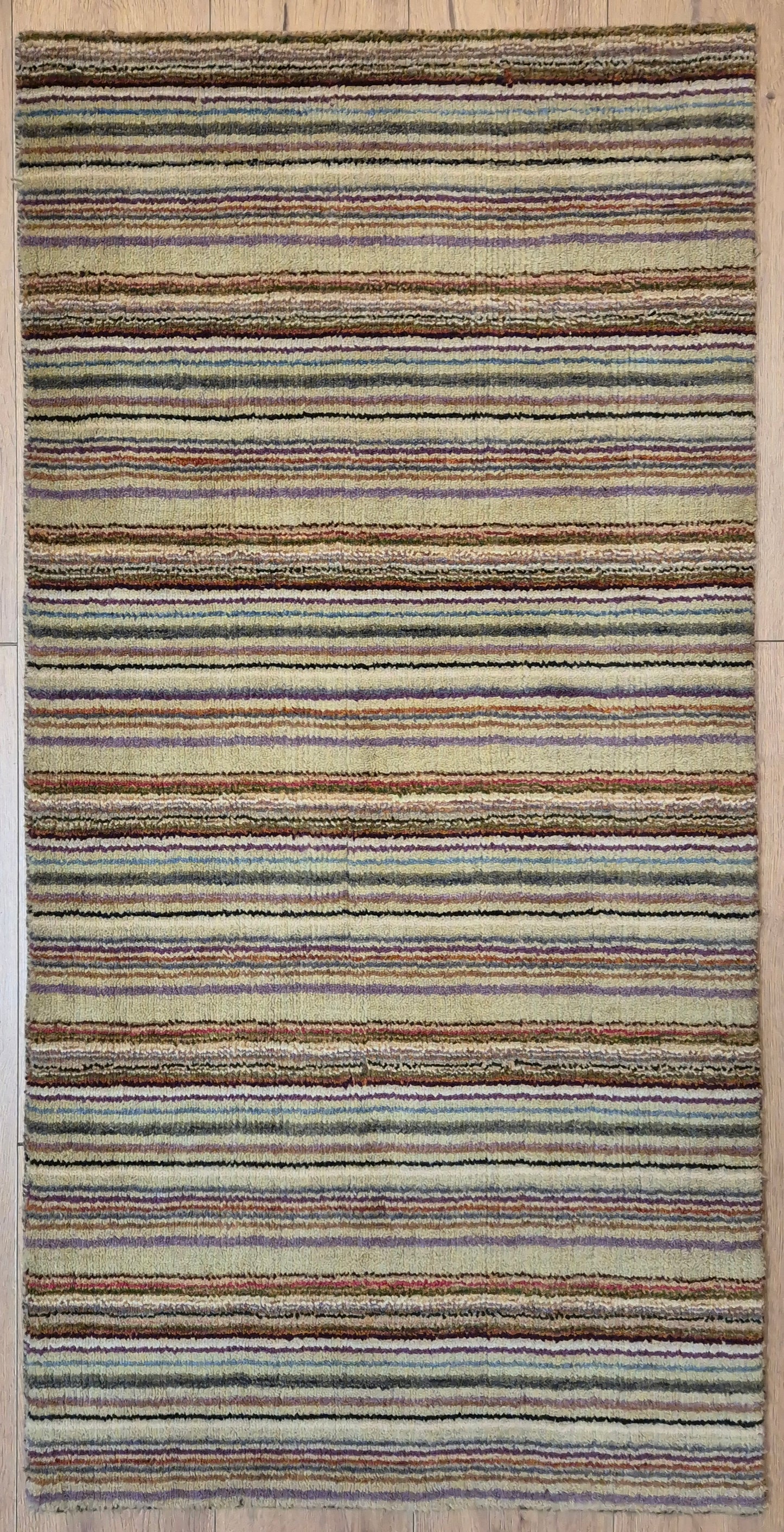 Perser Gabbeh Teppich Schurwolle Streifenmuster bunte Farbgebung