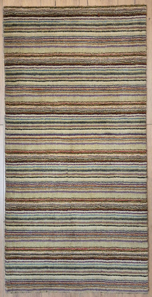 Perser Gabbeh Teppich Schurwolle Streifenmuster bunte Farbgebung