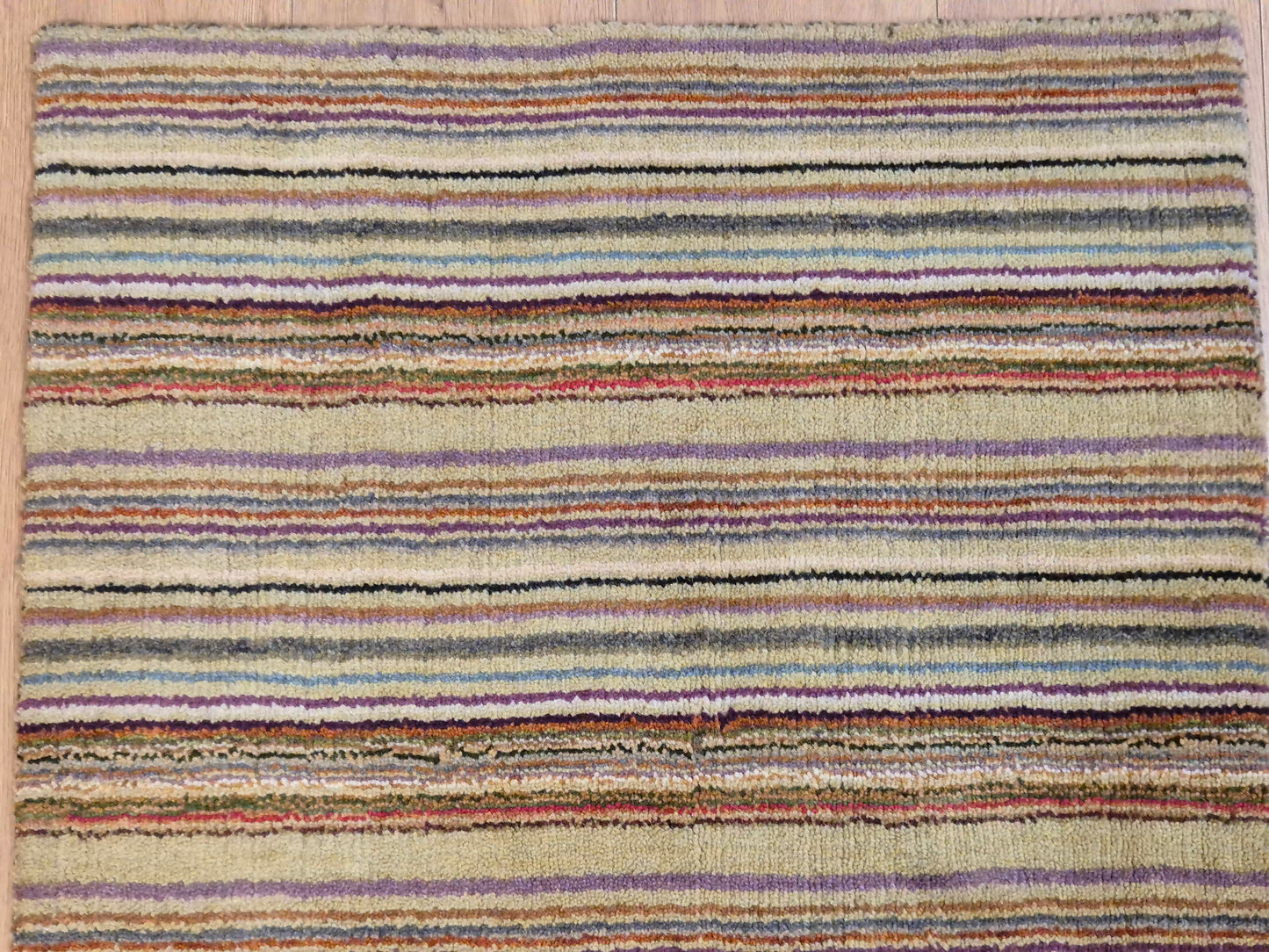 Perser Gabbeh Teppich Schurwolle Streifenmuster bunte Farbgebung